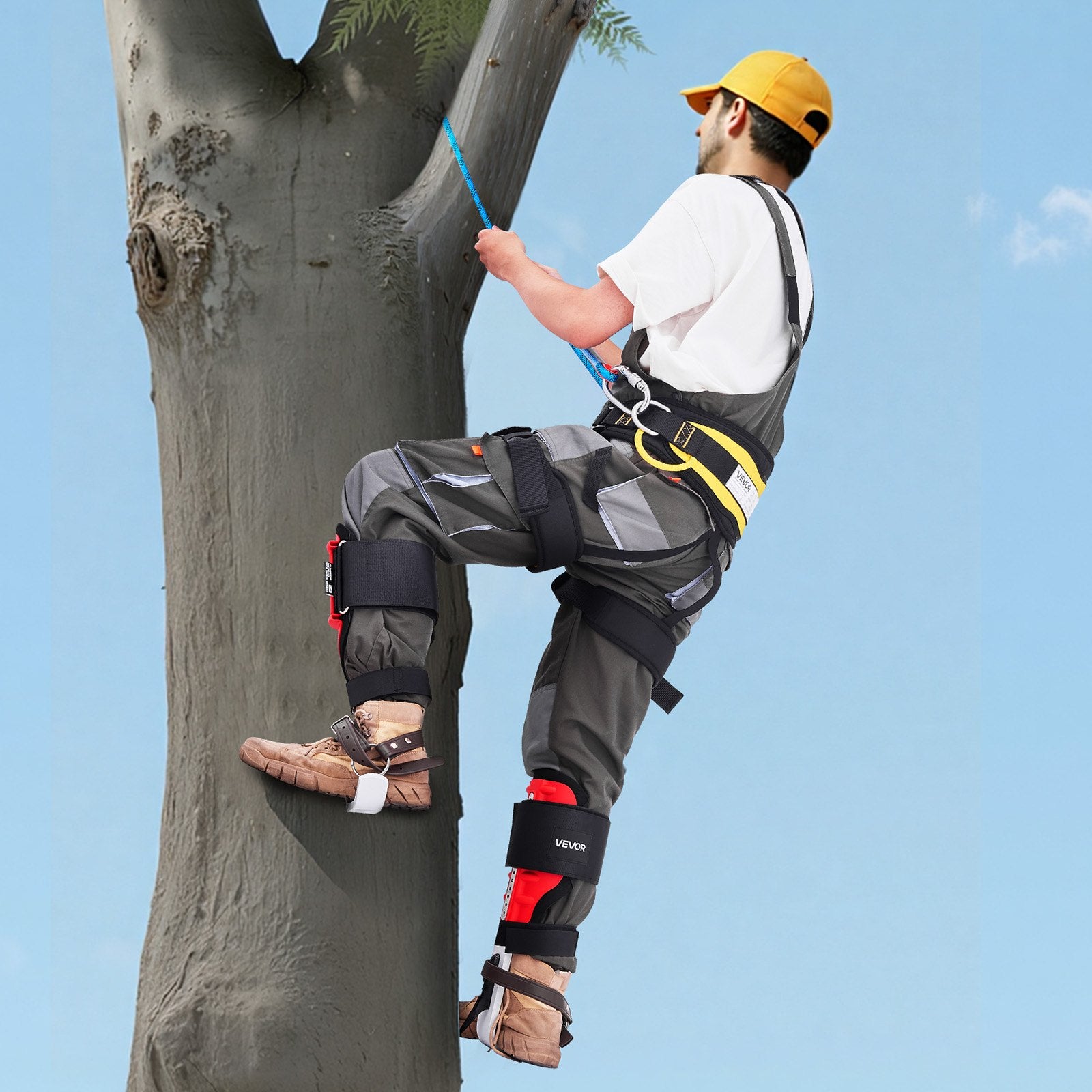 Tree Climbing Spikes Set Height-Adjustable Aluminum Climb Spurs Straps 159kg