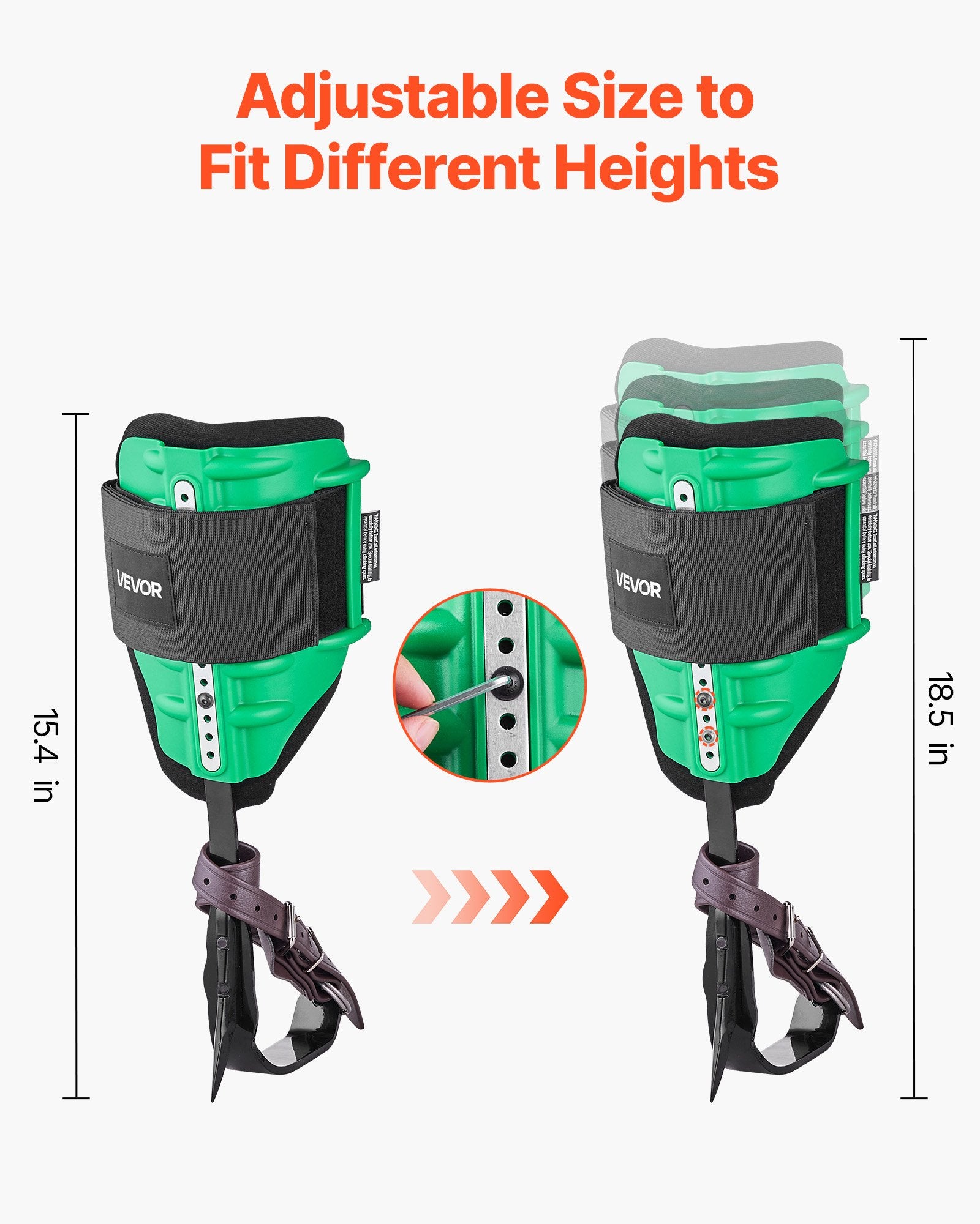 Tree Climbing Spikes Set Height-Adjustable Straps Spike Protectors 159kg