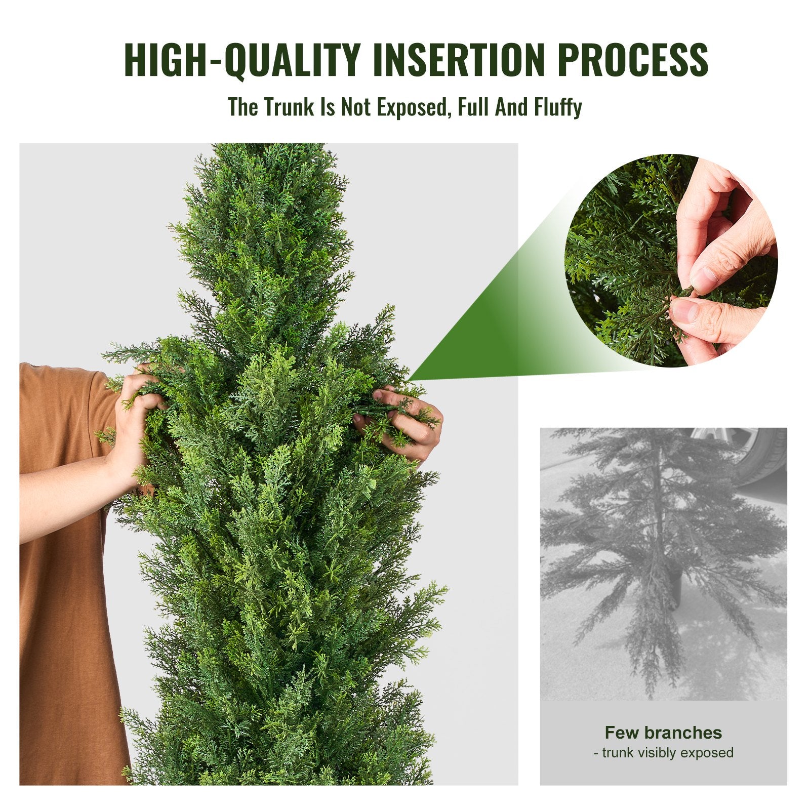 Topiary Tree Artificial Cedar 48 Inch 2 Pieces Faux Evergreen Leaves Pot