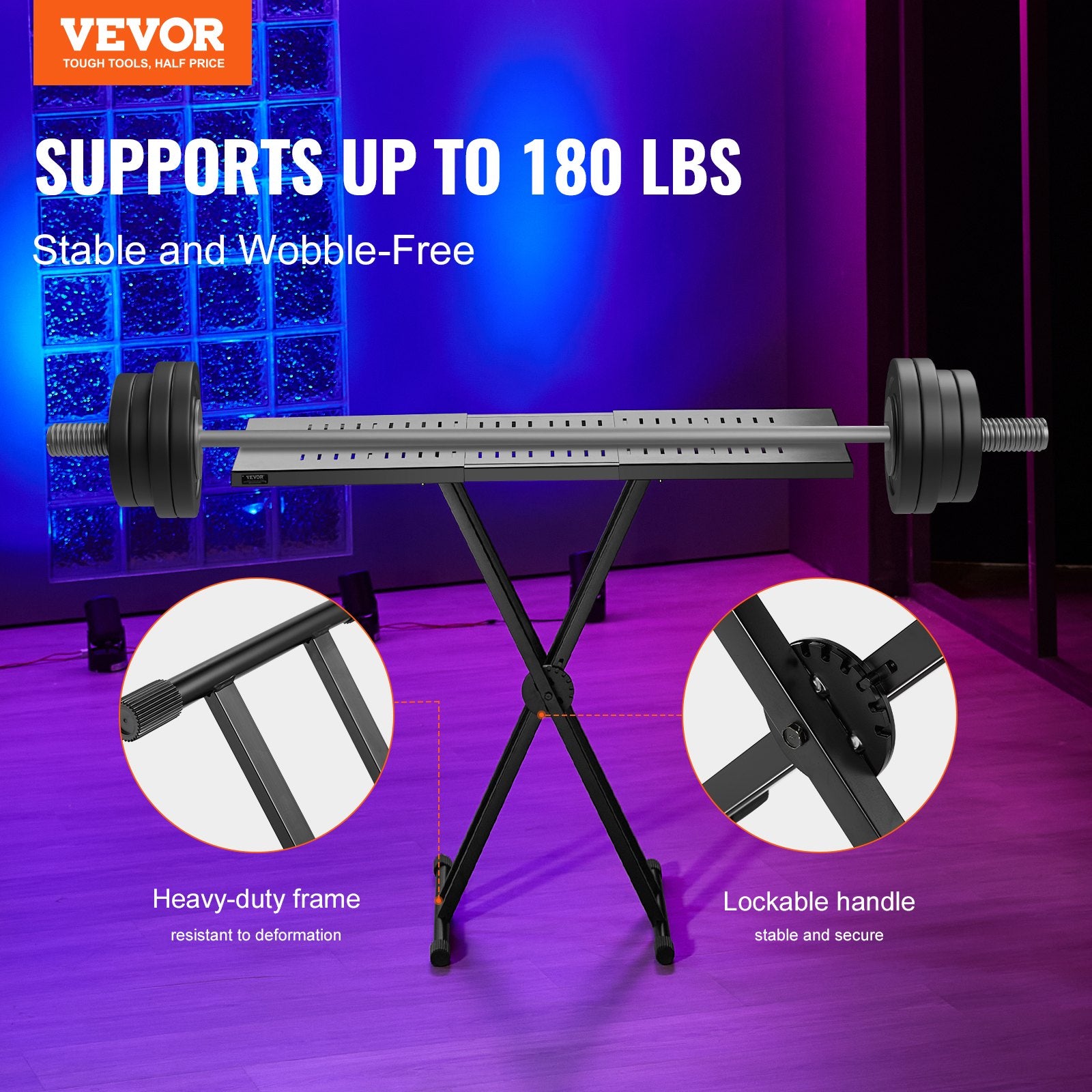 Portable Adjustable DJ Table Stand Foldable Steel Mesh Laptop Controller Booth