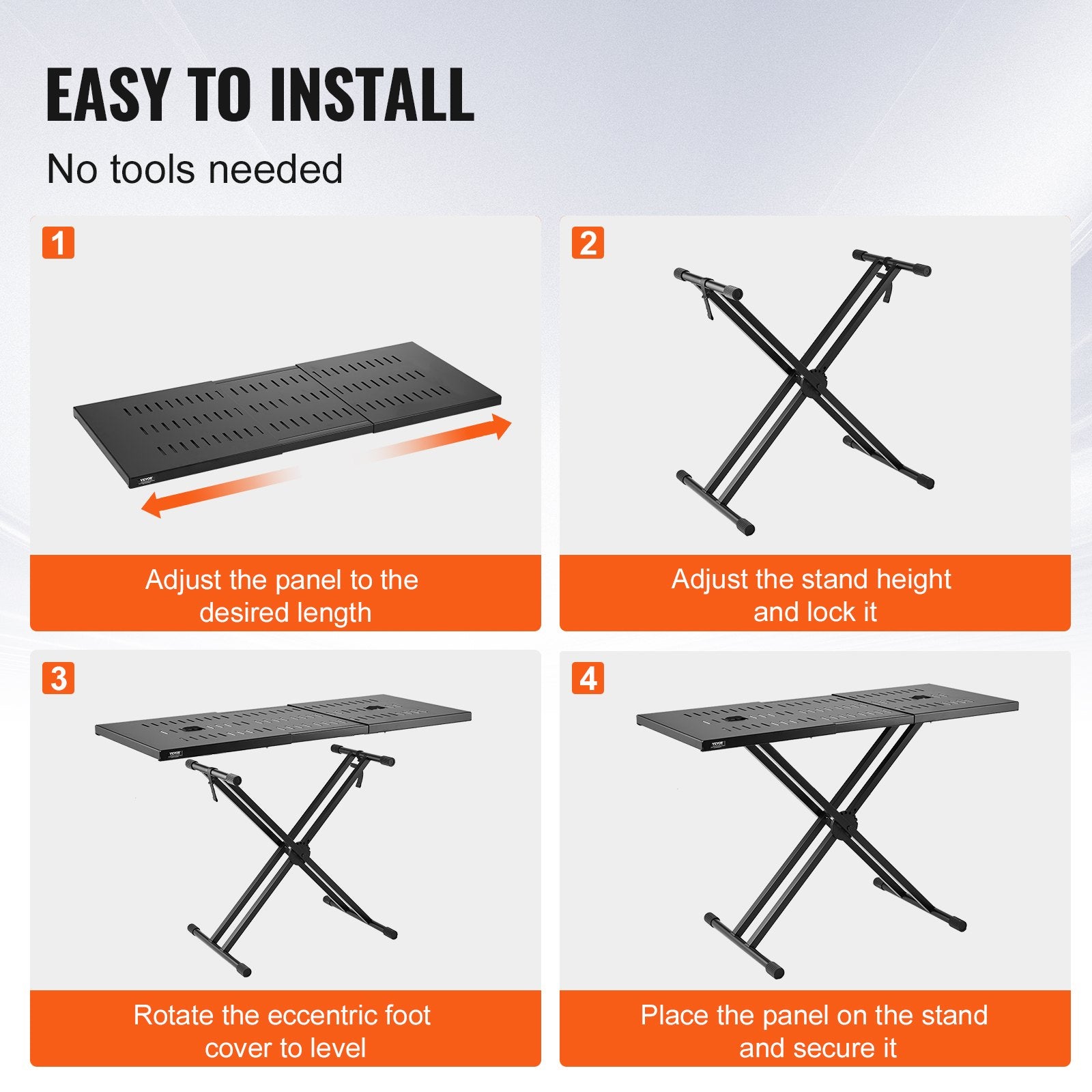 Portable Adjustable DJ Table Stand Foldable Steel Mesh Laptop Controller Booth