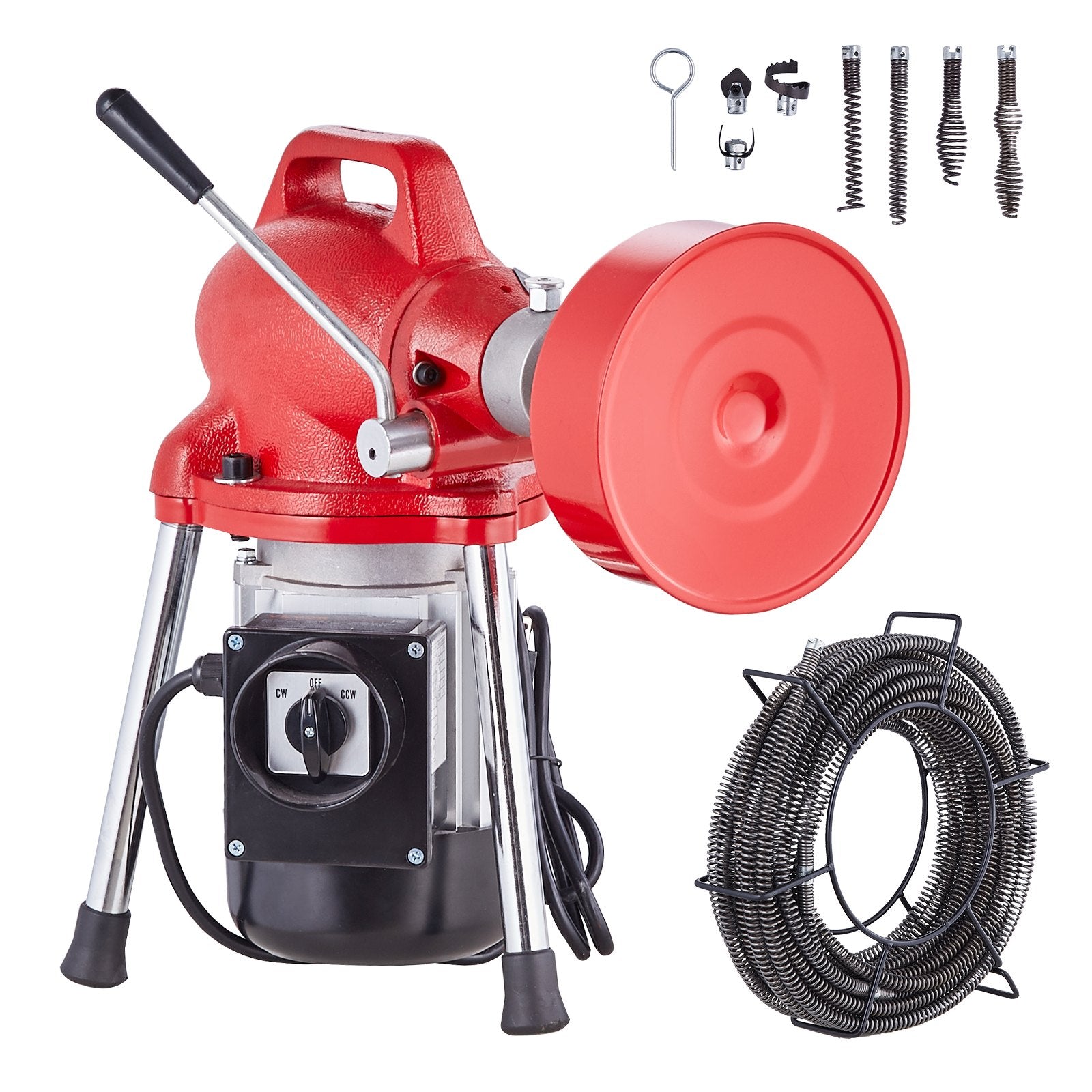 Drain Cleaner Machine 66FT x 5/8in, 250W Electric Sewer Snake Auger
