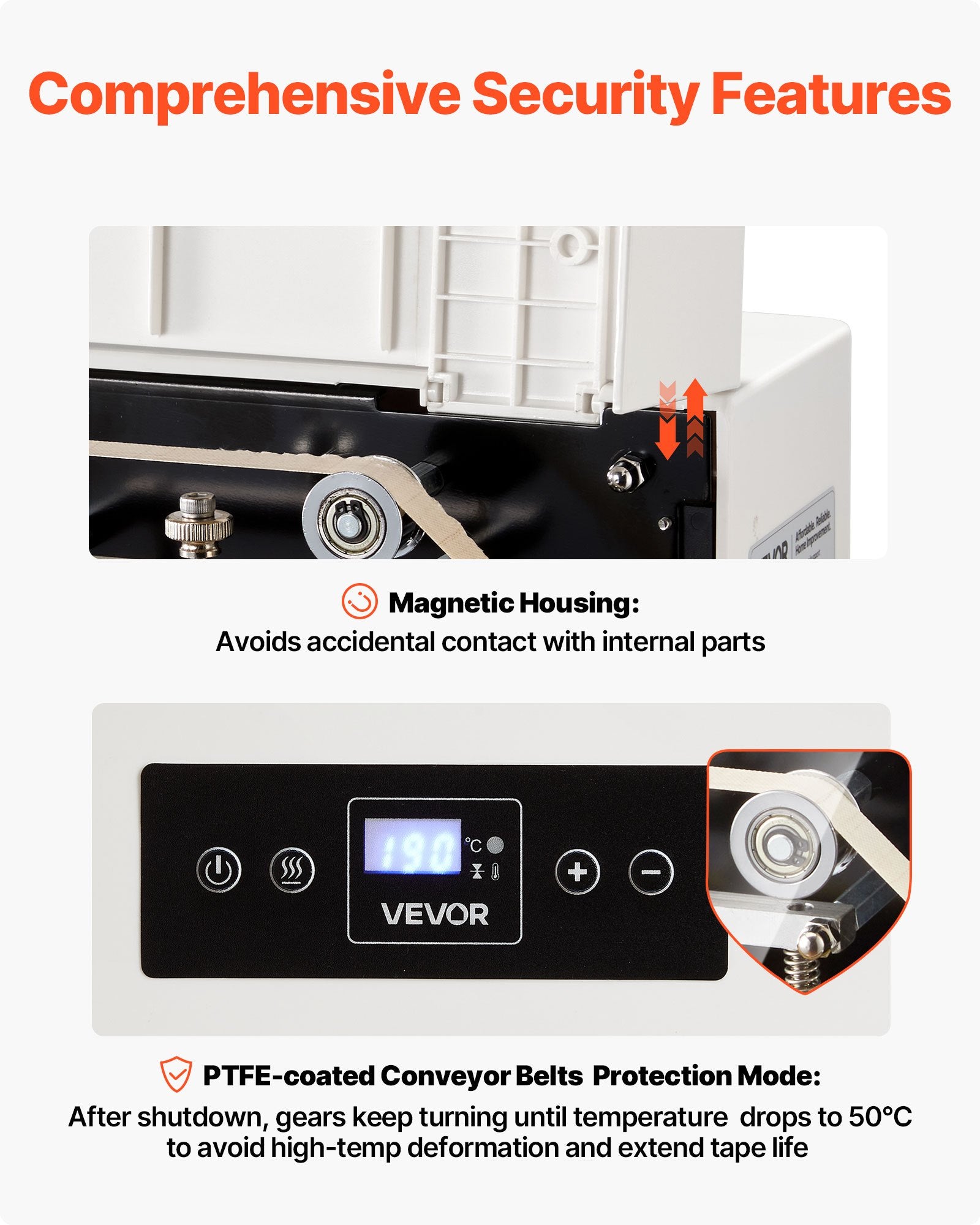 Continuous Sealing Machine 8-12mm Automatic Band Sealer Digital Temp Control