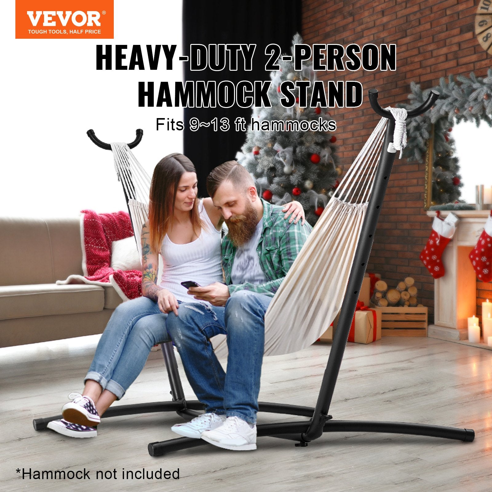 Portable Hammock Stand 450lbs Steel Adjustable Frame for 2 Person Outdoor/Indoor