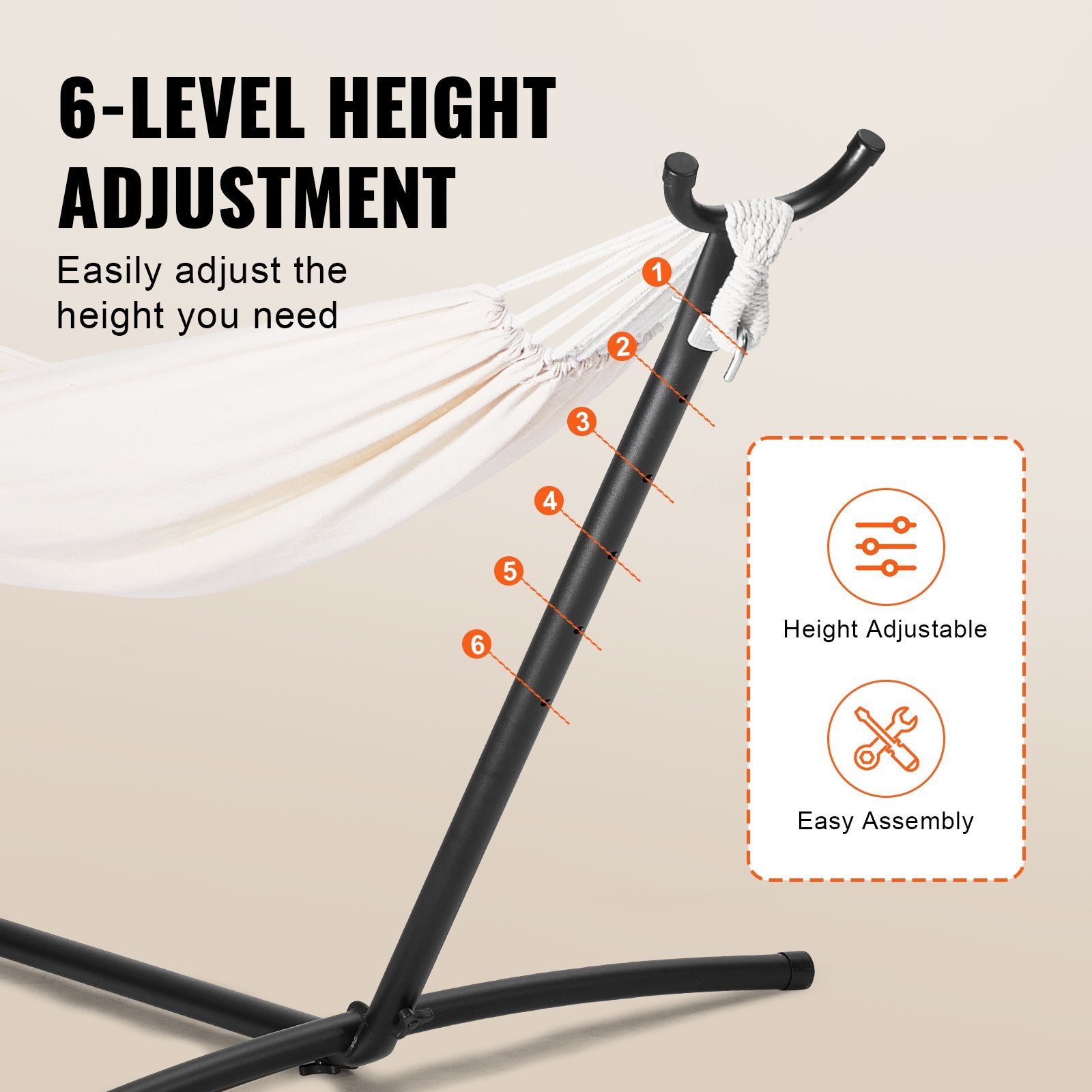 Portable Hammock Stand 450lbs Steel Adjustable Frame for 2 Person Outdoor/Indoor