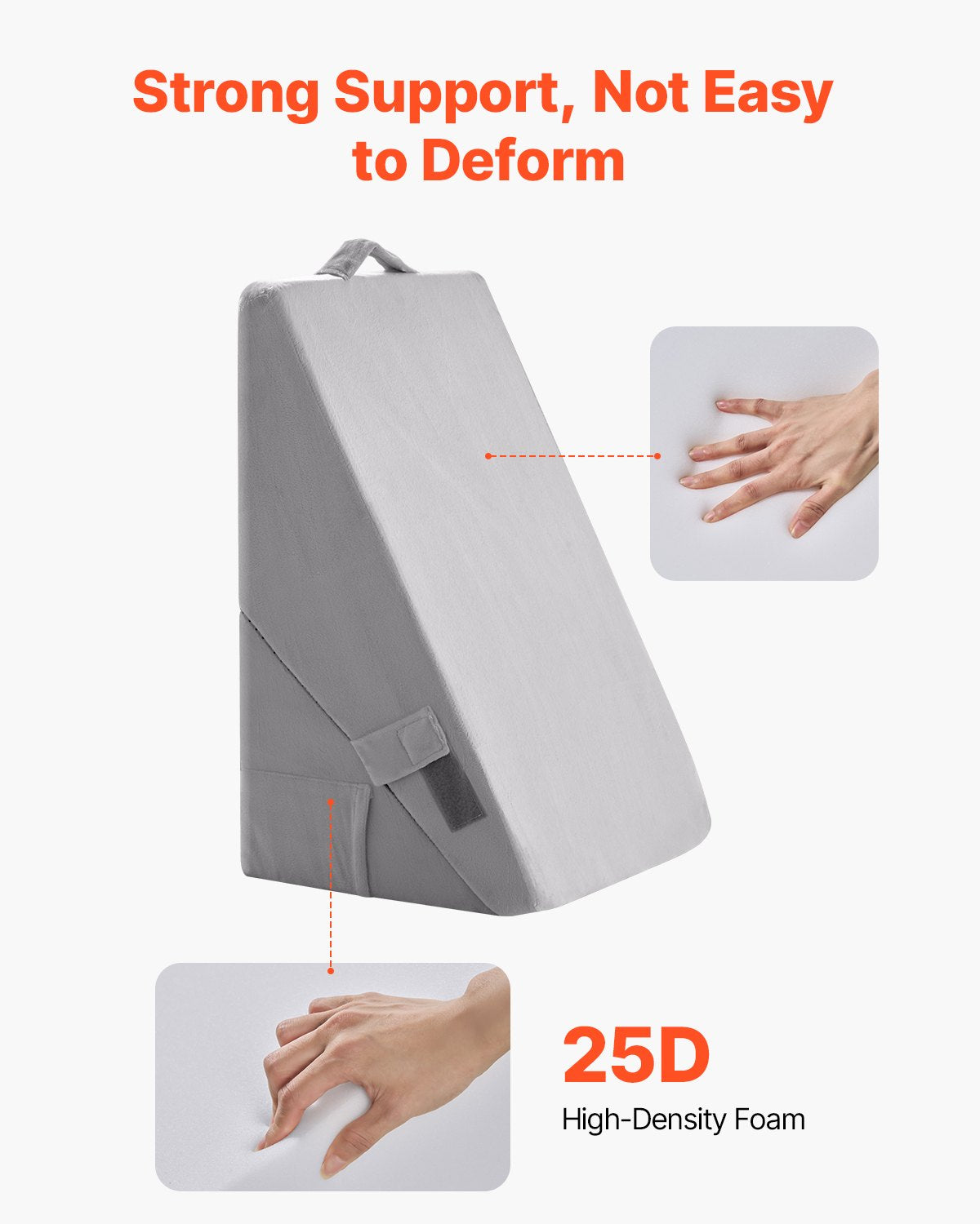 Bed Wedge Pillow Adjustable Orthopedic 25D Foam Post Surgery Acid Reflux Grey