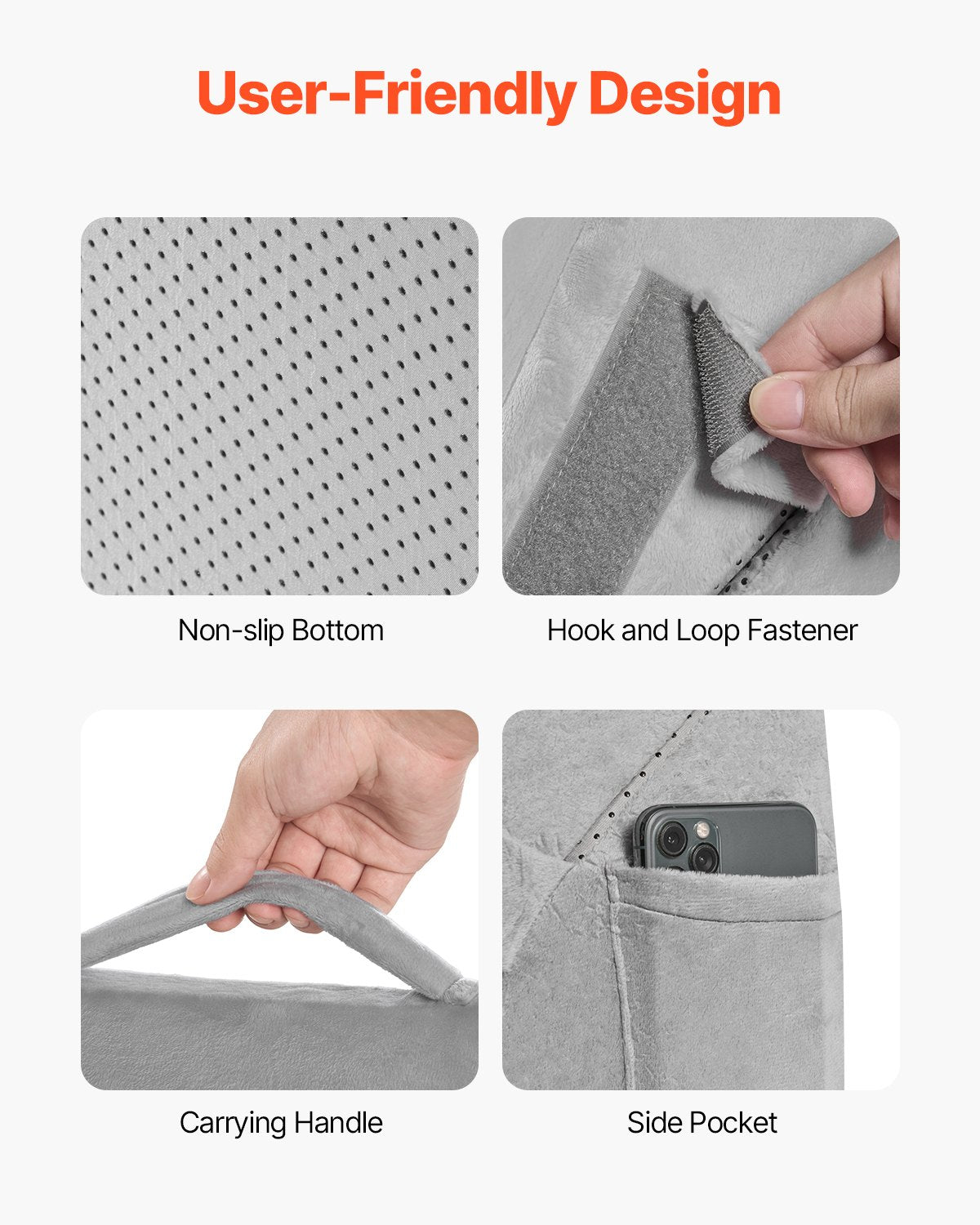 Bed Wedge Pillow Adjustable Orthopedic 25D Foam Post Surgery Acid Reflux Grey
