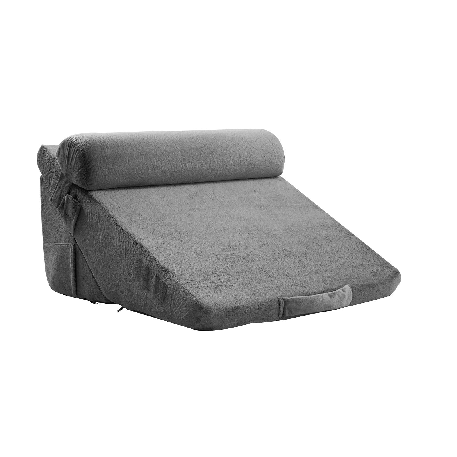 Bed Wedge Pillow 3-Pcs Adjustable Orthopedic Set with Washable Cover Dark Grey