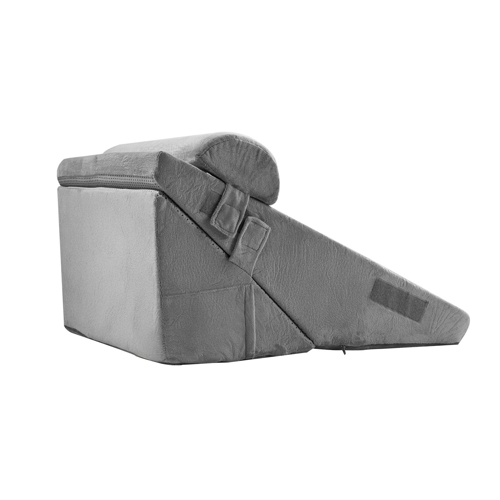 Bed Wedge Pillow 3-Pcs Adjustable Orthopedic Set with Washable Cover Dark Grey