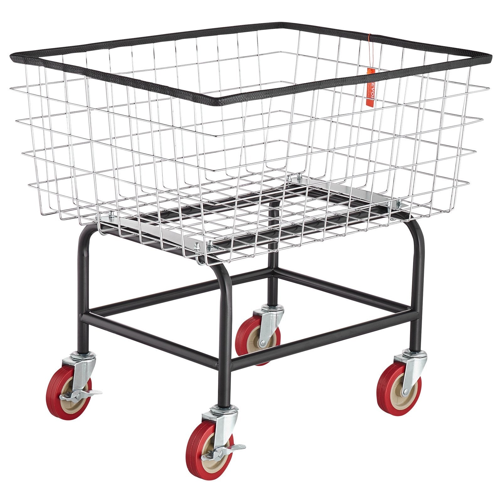 Wire Laundry Cart Wire Laundry Basket 2.8 Bushel Heavy Duty w/ 4'' Wheels