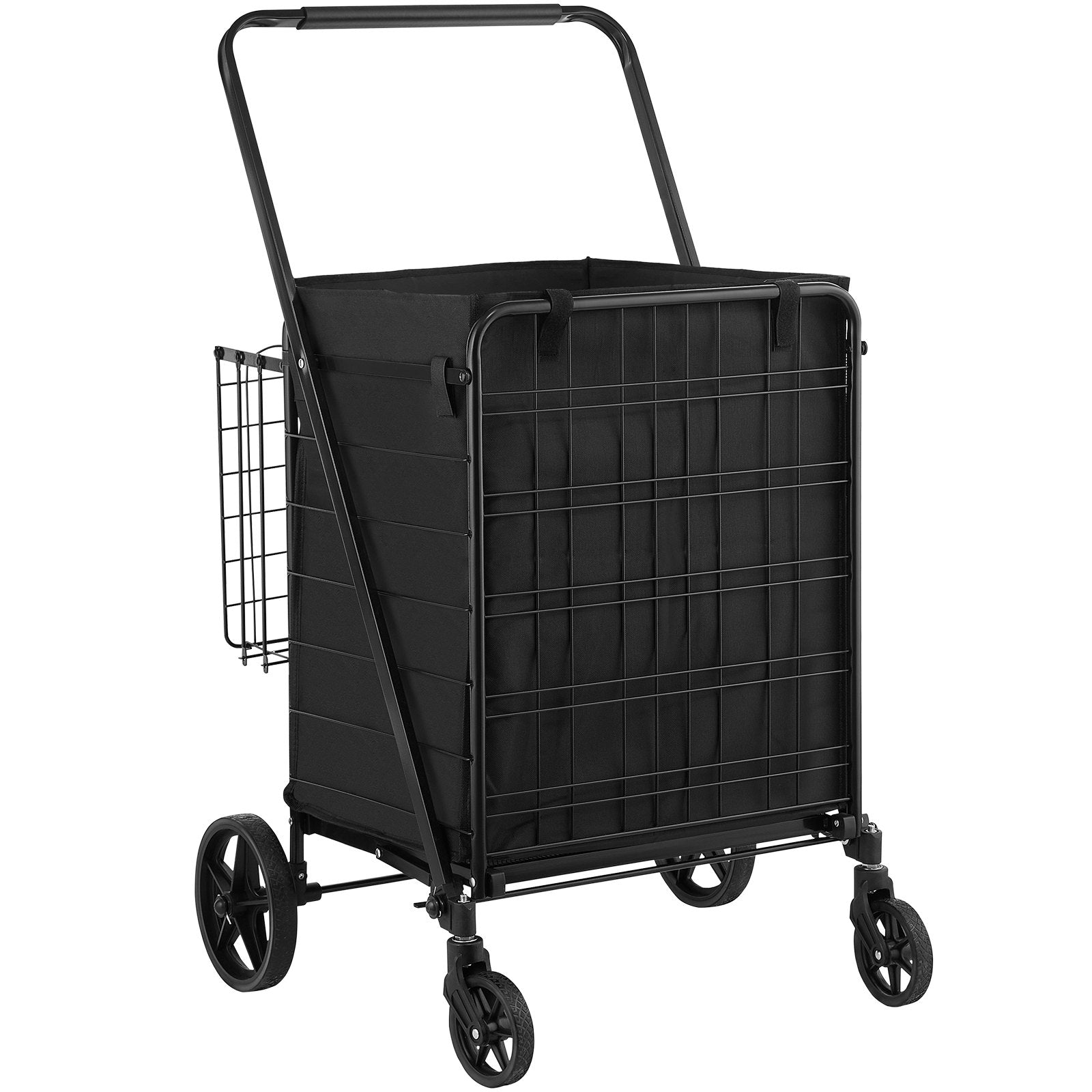 Folding Shopping Cart with Removable Liner 210LBS Large Capacity Dual Basket