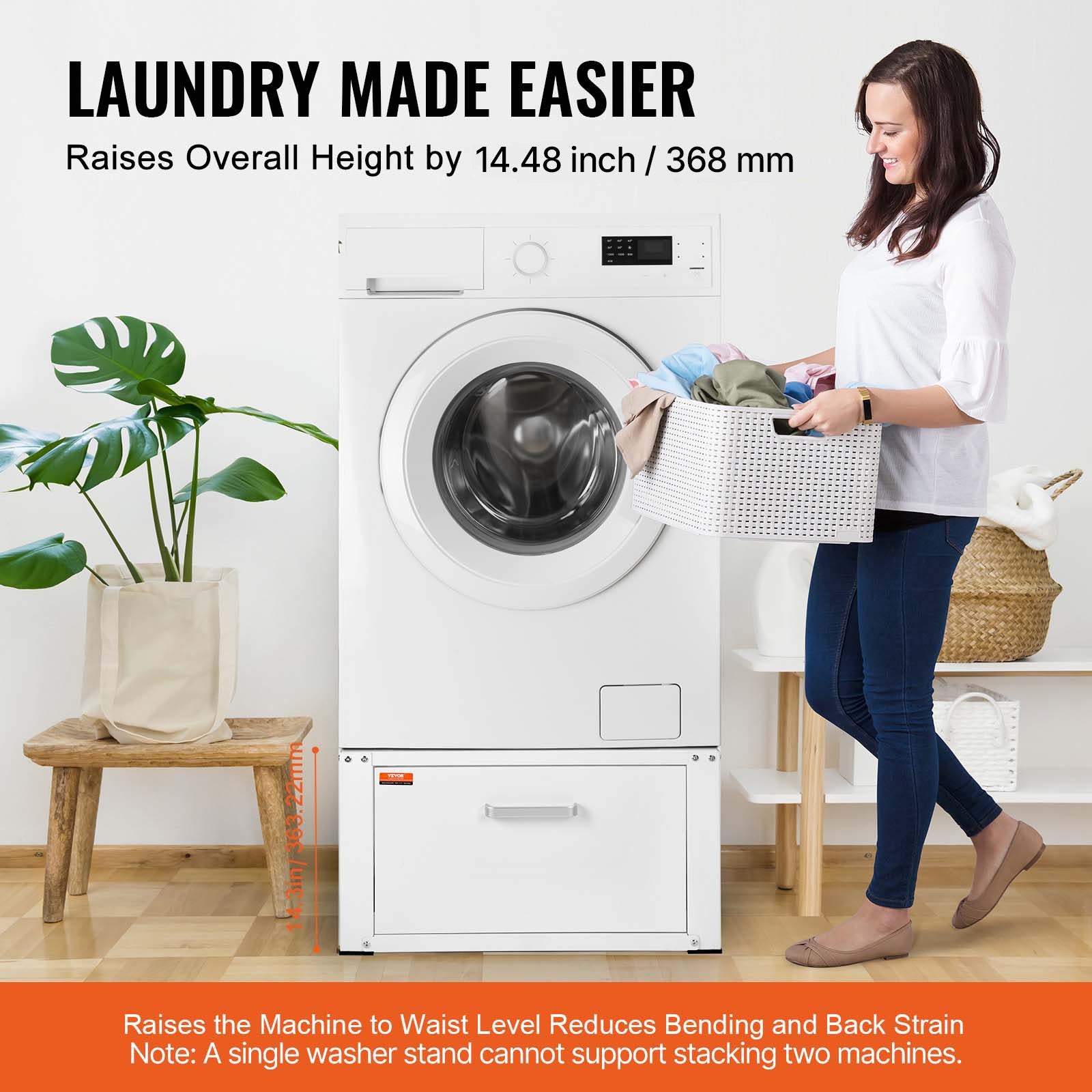 Laundry Pedestal 686x366mm Washer Dryer Base Stand 299kg Capacity Heavy Duty