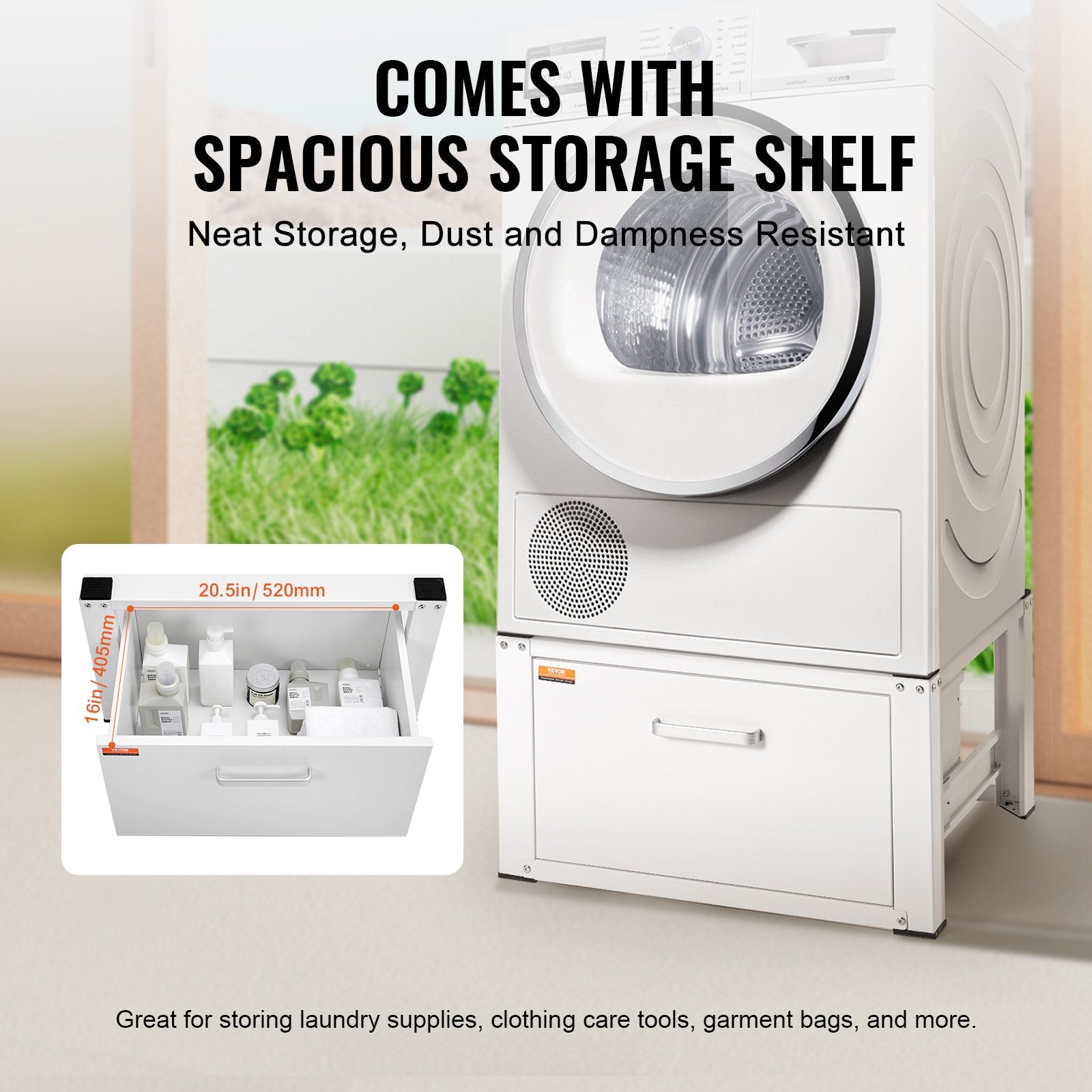 Laundry Pedestal 686x366mm Washer Dryer Base Stand 299kg Capacity Heavy Duty