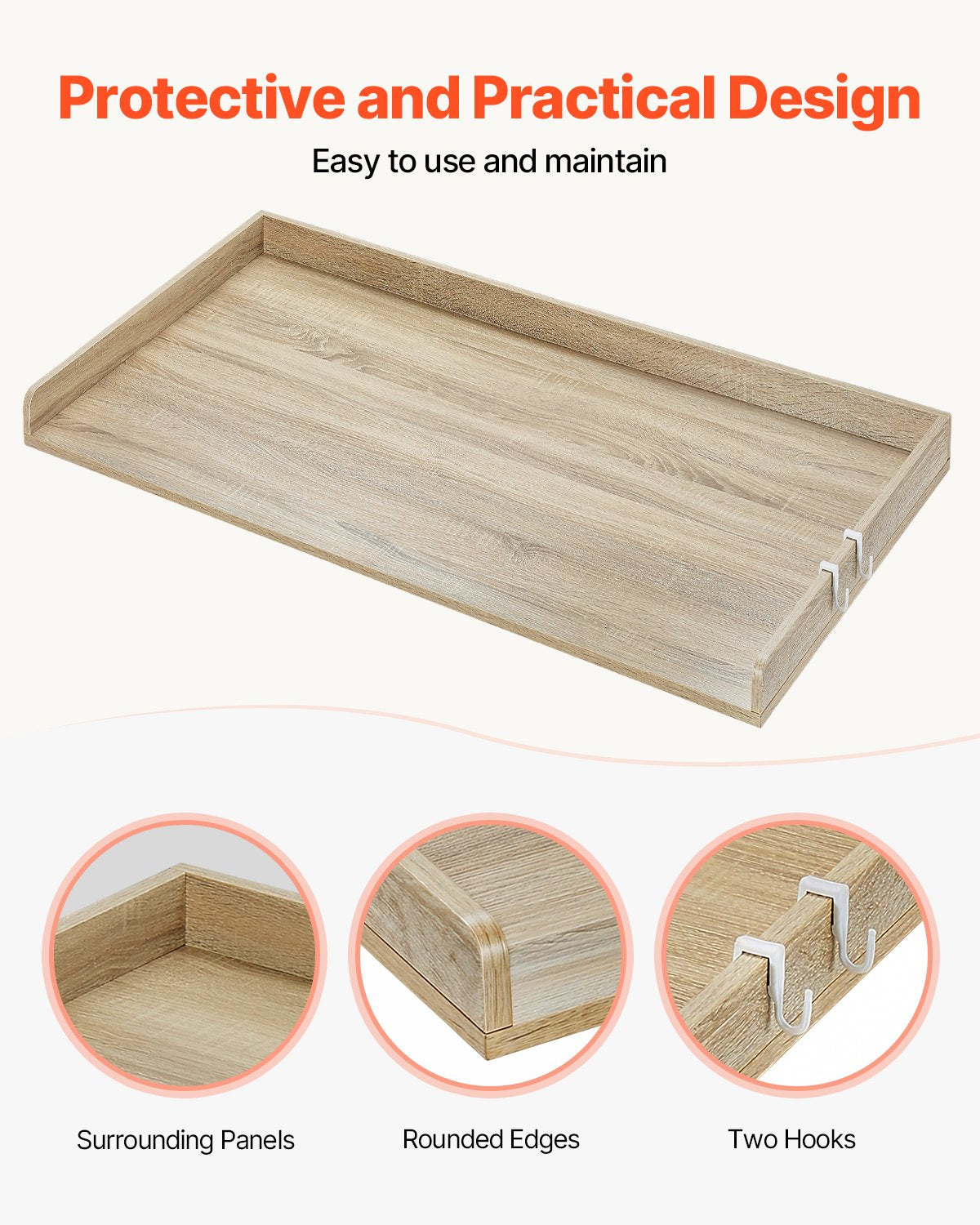 Washer Dryer Countertop 137x70x6.9 cm Water-Resistant Topper Oak
