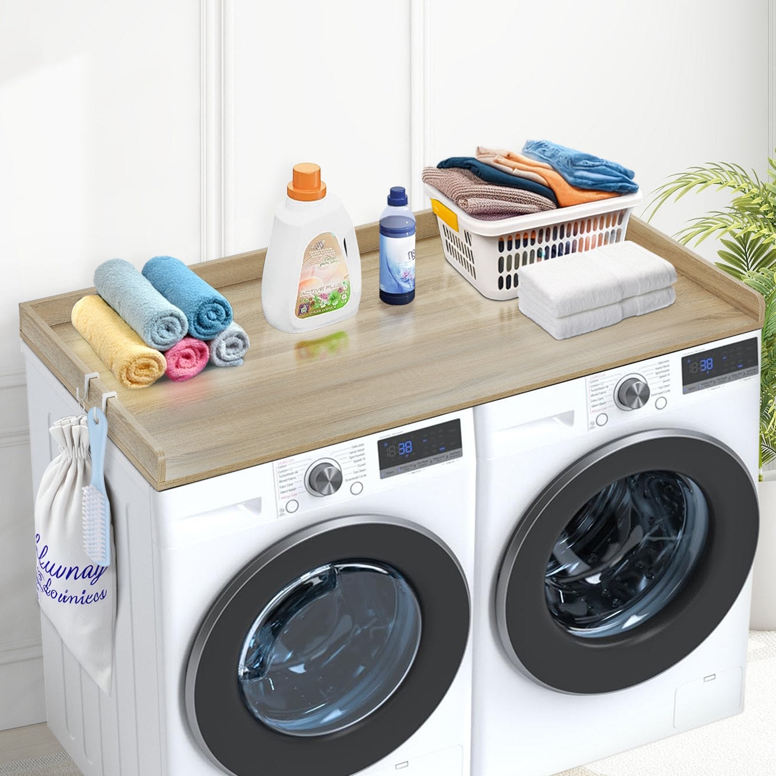 Washer Dryer Countertop 137x70x6.9 cm Water-Resistant Topper Oak