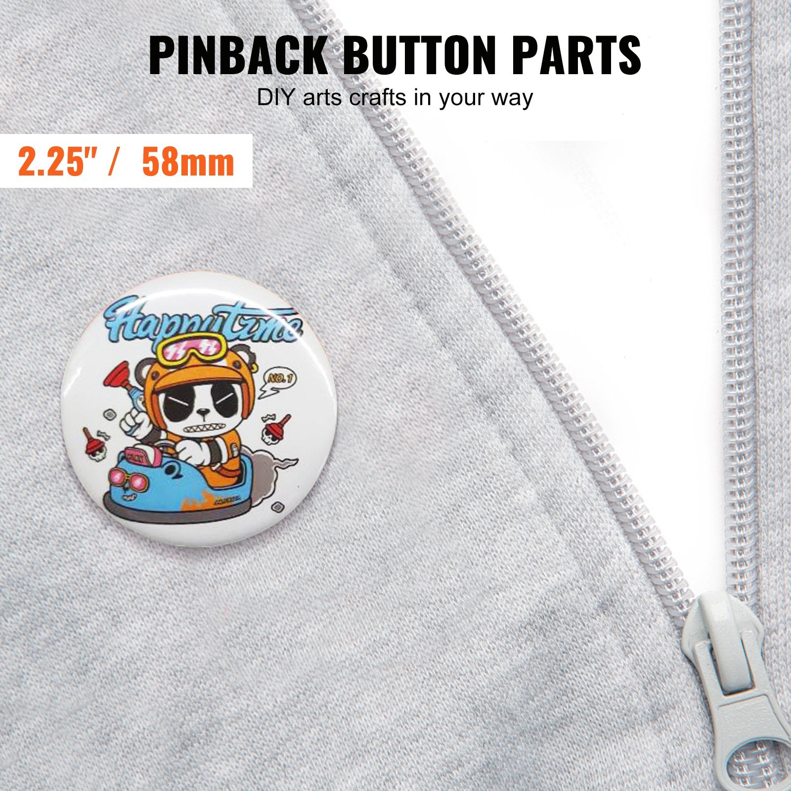 500 Sets 2.25" 58MM Pin Back Button Parts DIY Badge Parts with Tops Films