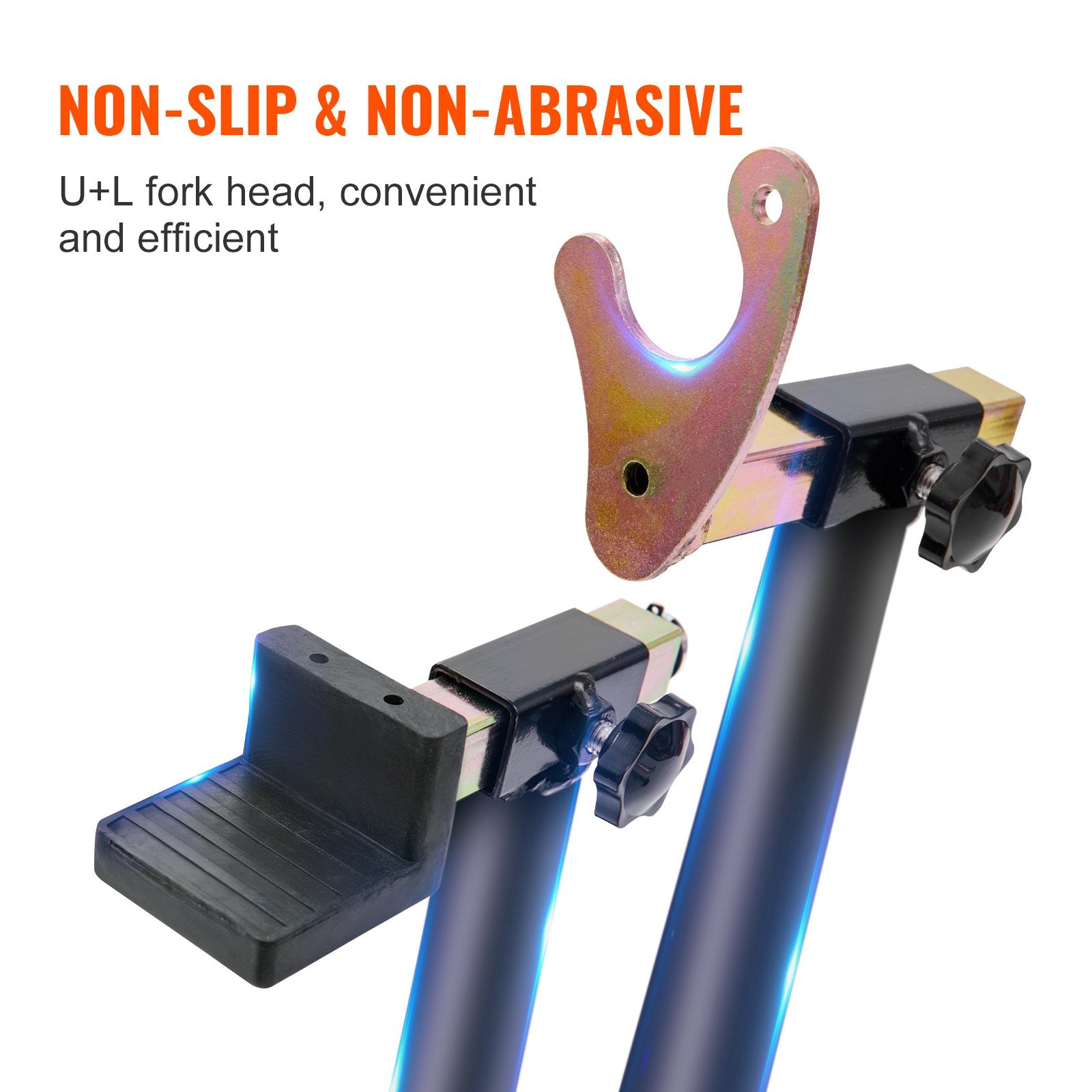 Motorcycle Rear Wheel Stand U+L Fork Swingarm 390kg Heavy Duty Lift Jack Black