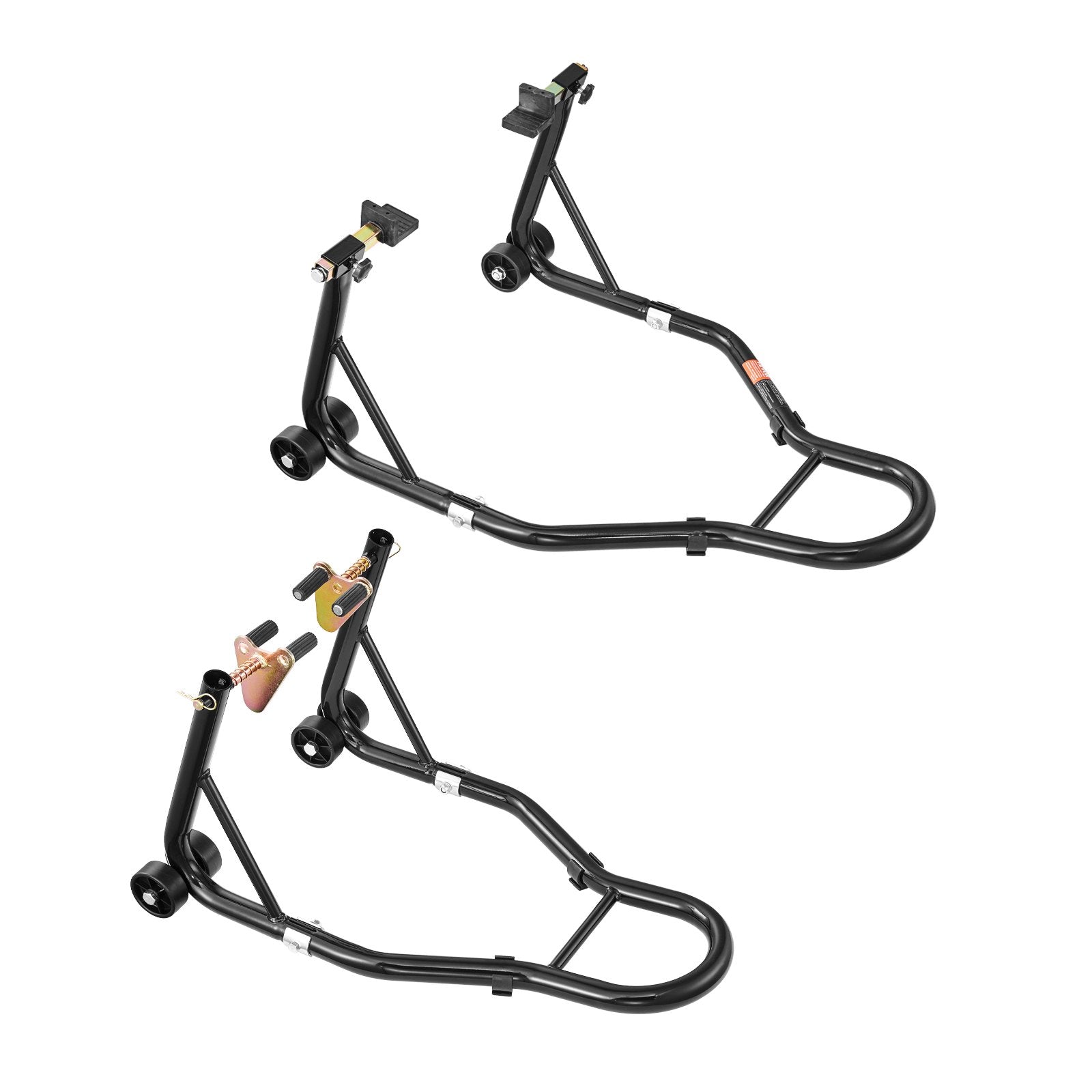 Motorcycle Stand Lift 1100lbs Front & Rear Combo Dual-Fork Swingarm Stand Black
