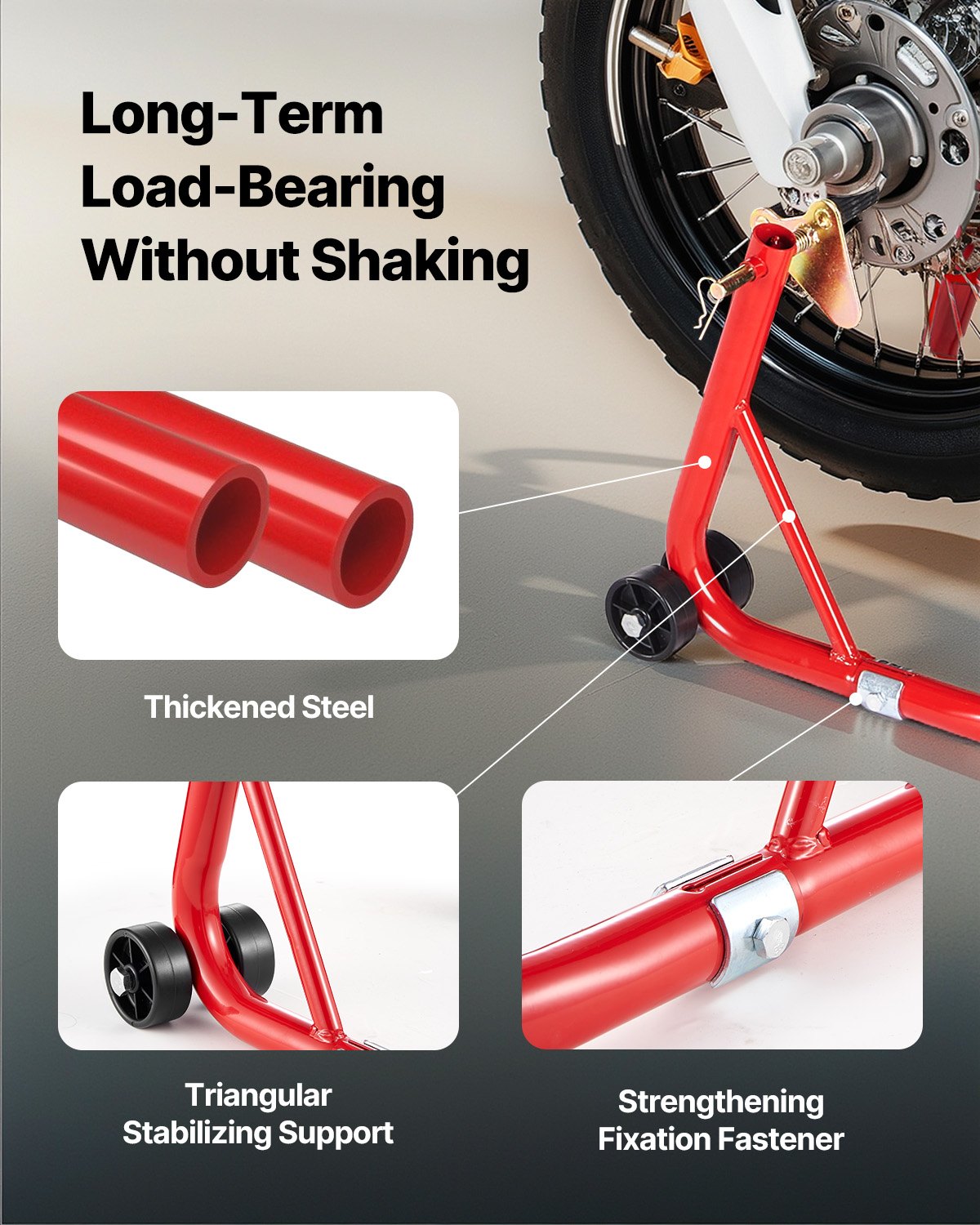 Motorcycle Stand Lift 850lbs Front Rear Combo Dual-Fork U+L Swingarm Spool Red