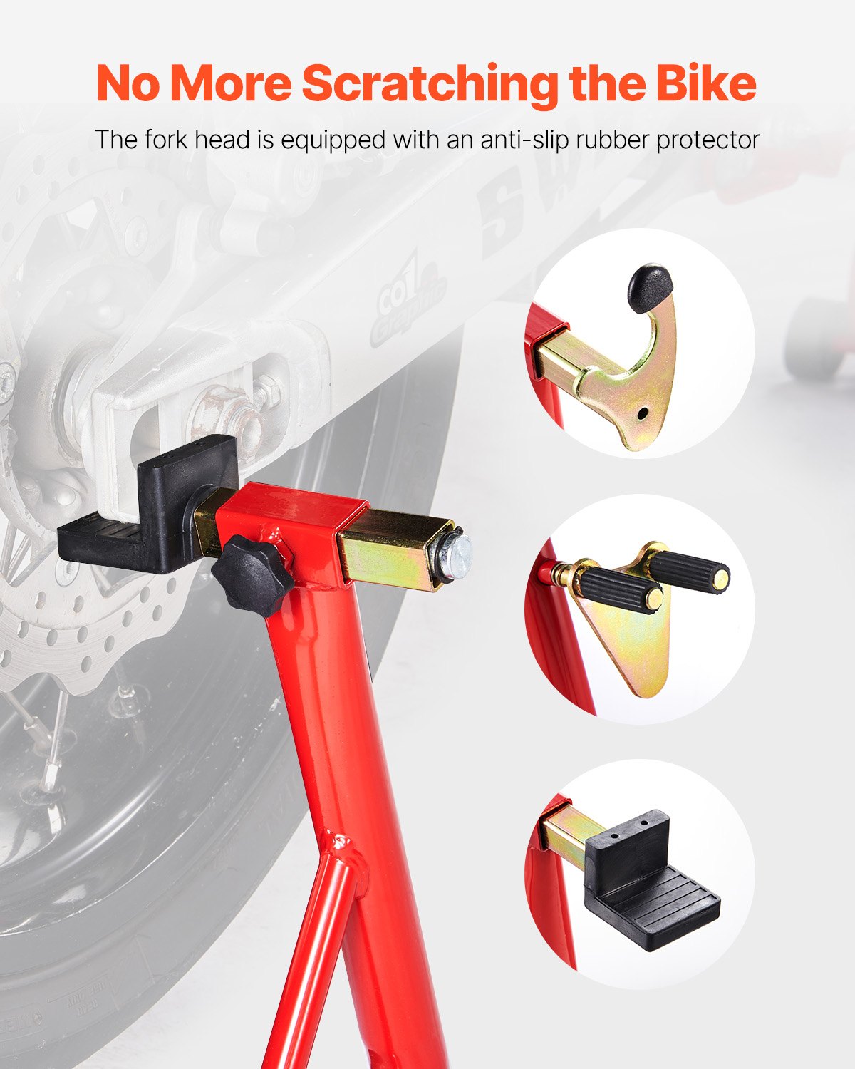 Motorcycle Stand Lift 850lbs Front Rear Combo Dual-Fork U+L Swingarm Spool Red