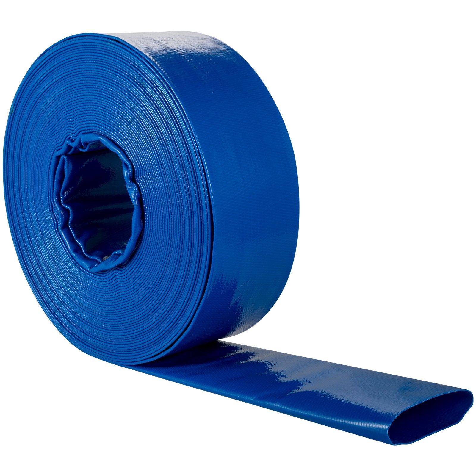 51mm x 32m PVC Lay Flat Discharge Hose Heavy Duty Backwash Drain Hose Blue