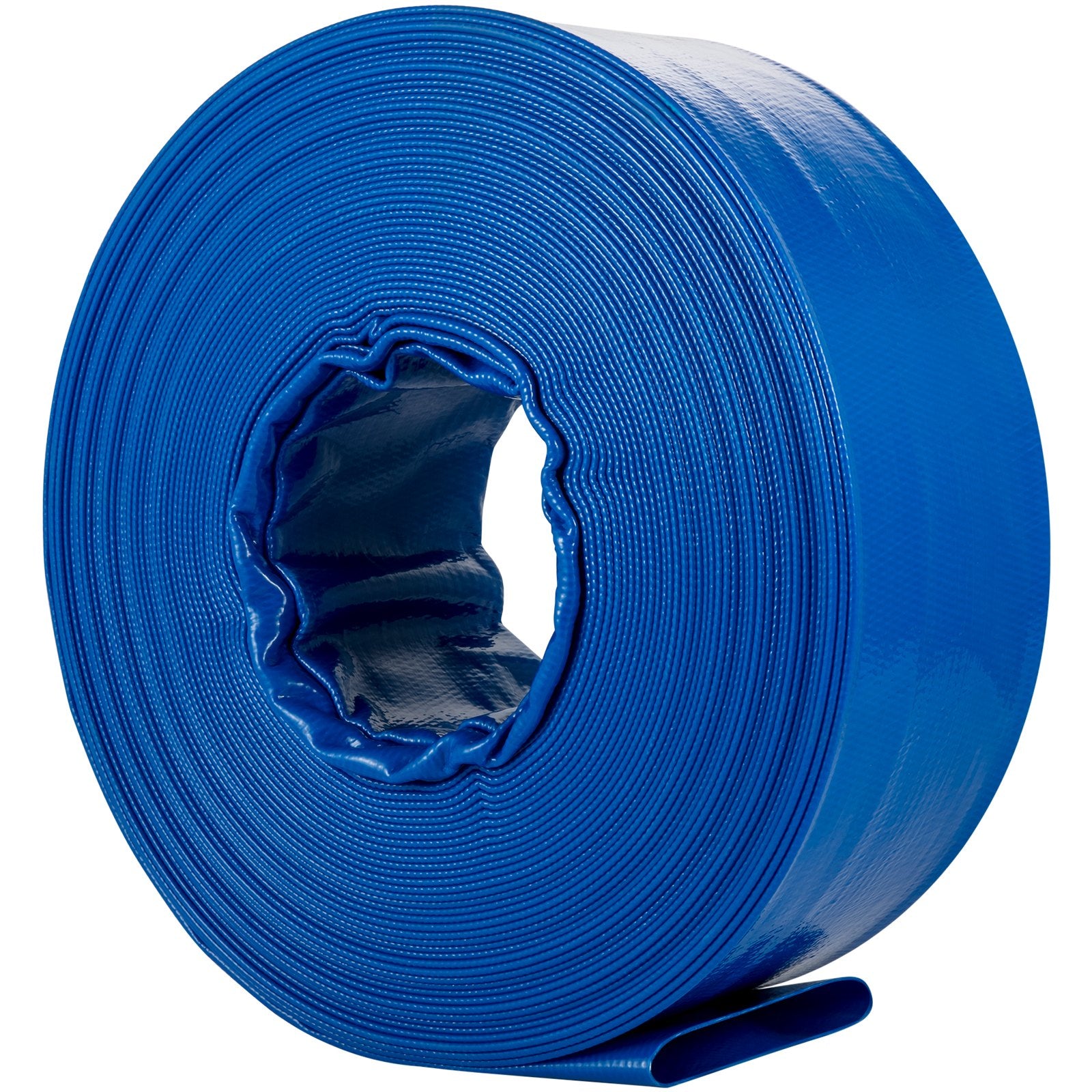51mm x 32m PVC Lay Flat Discharge Hose Heavy Duty Backwash Drain Hose Blue