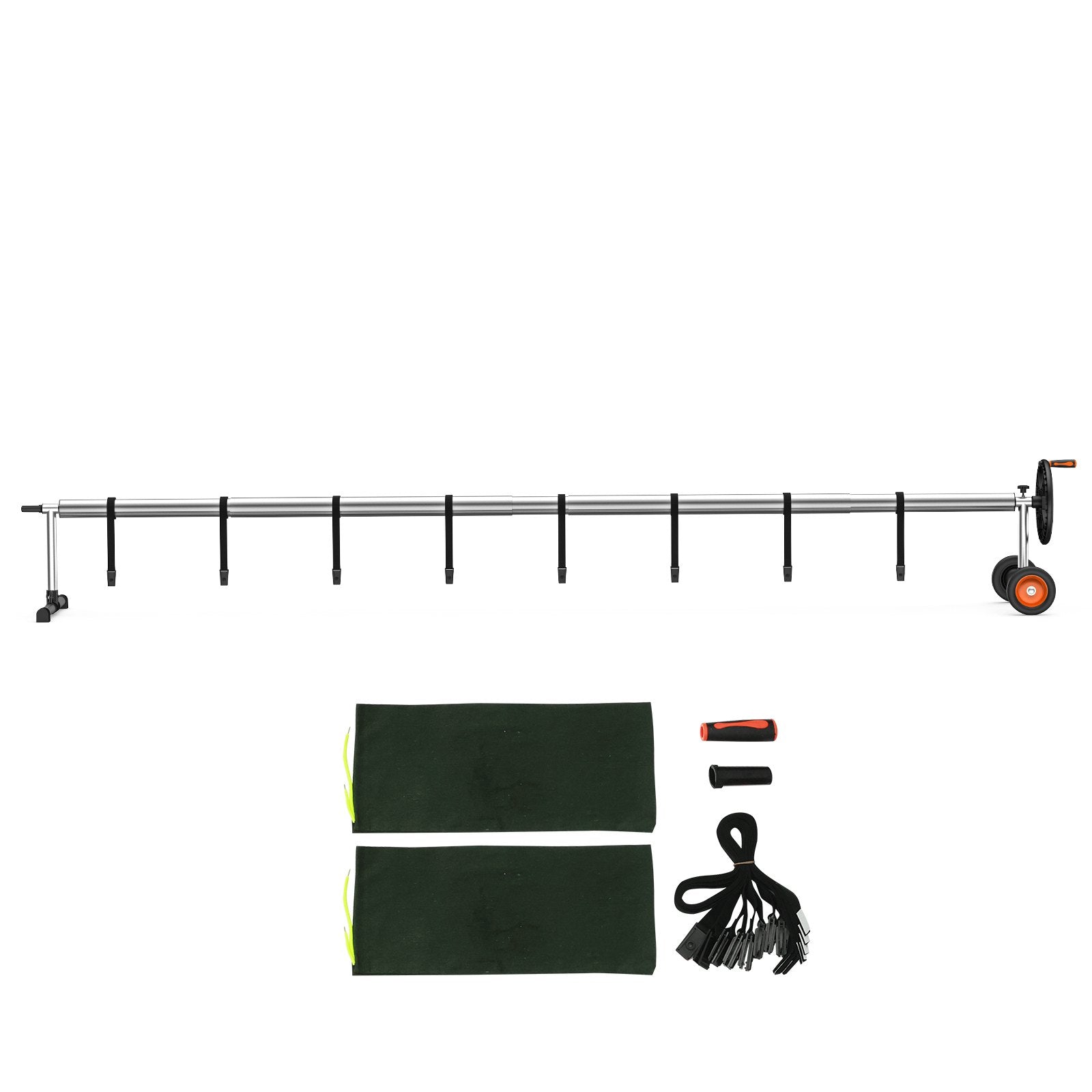 Pool Cover Reel Aluminum Solar 22ft with Rubber Wheels and Sandbags for Pools