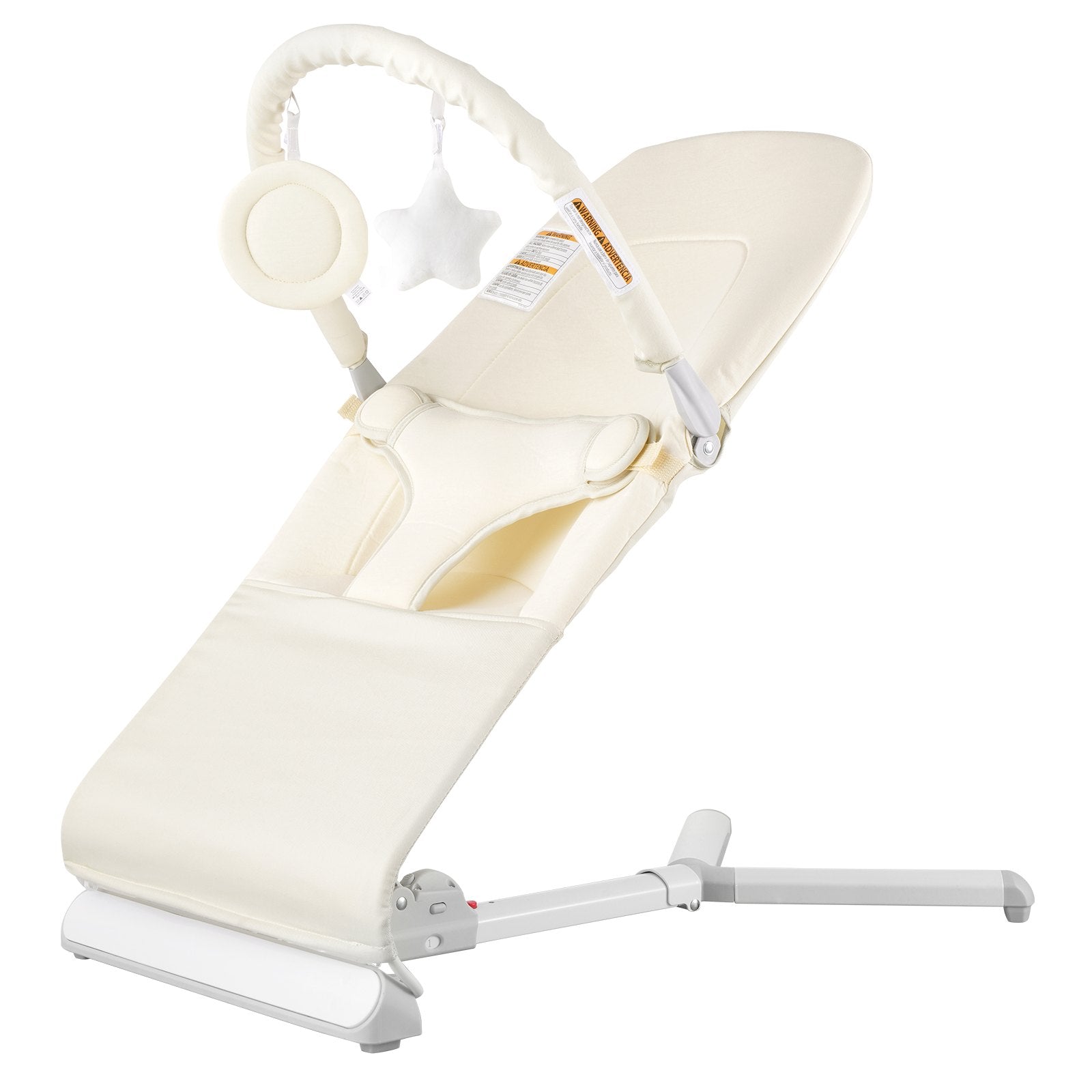 Baby Bouncer Folding Seat 0-9 Months 2 Recline Angles Rotatable Toy Bar
