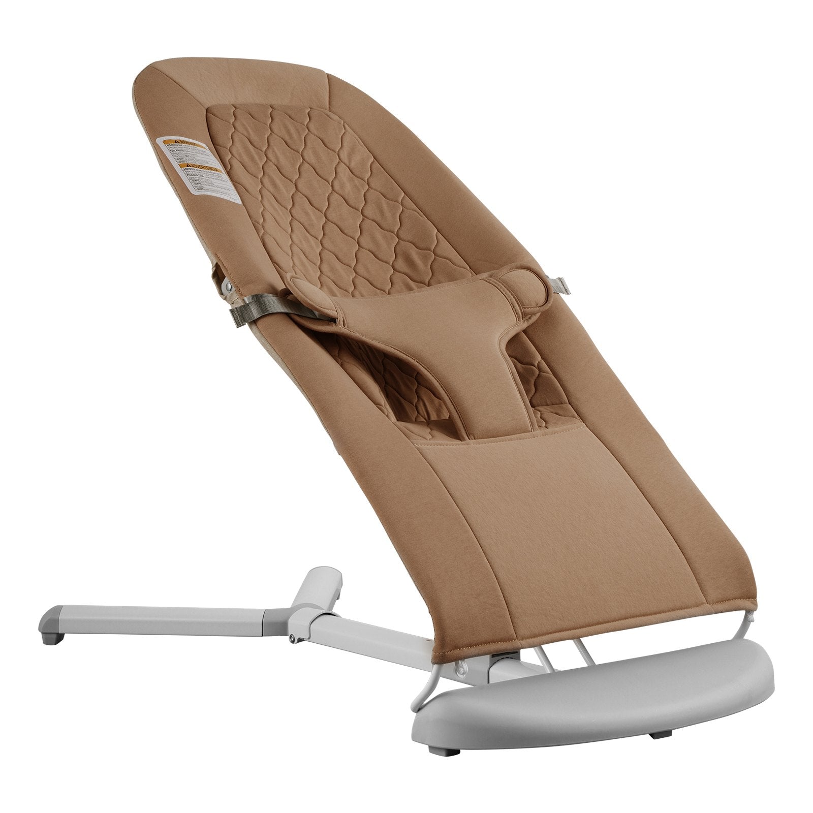 Baby Bouncer Seat 0-9 Months, 2 Recline Angles, 3-Point Harness, Portable, Camel