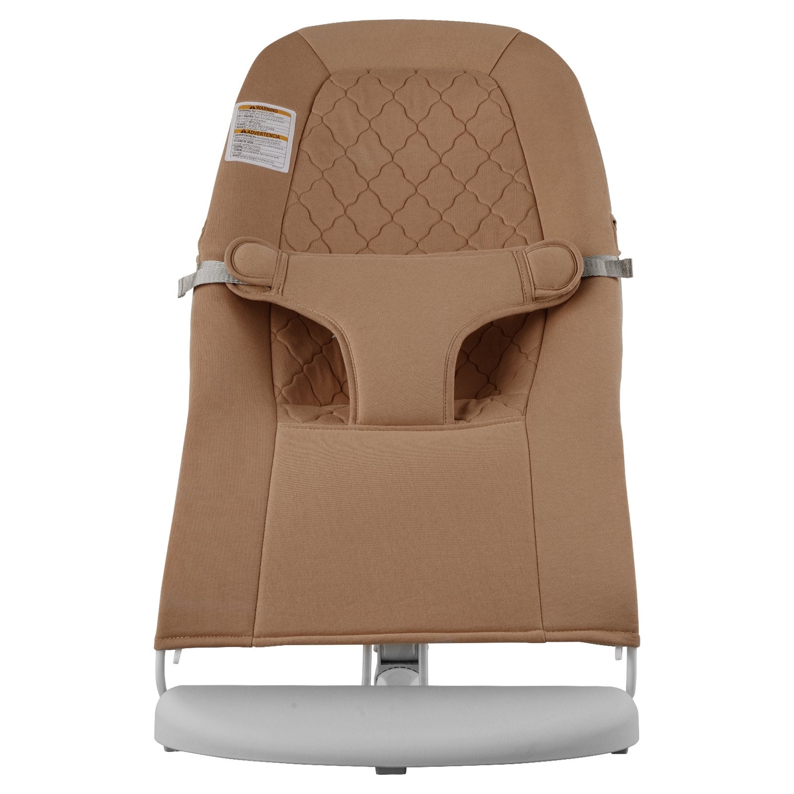 Baby Bouncer Seat 0-9 Months, 2 Recline Angles, 3-Point Harness, Portable, Camel