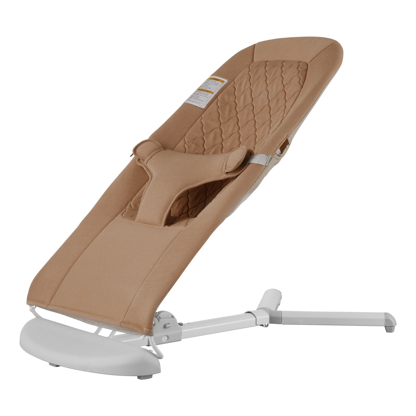 Baby Bouncer Seat 0-9 Months, 2 Recline Angles, 3-Point Harness, Portable, Camel