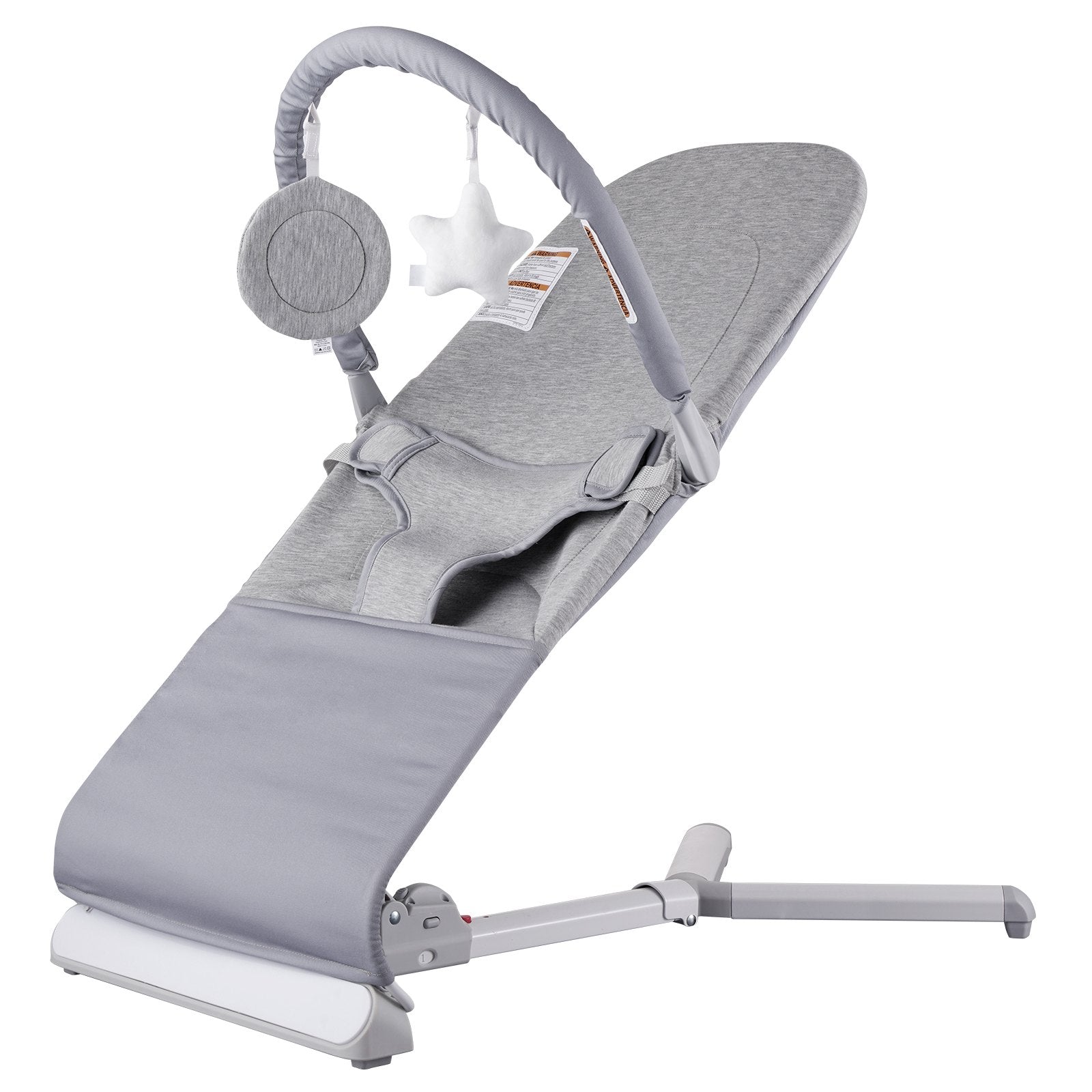 Baby Bouncer Seat 0-9 Months 2 Recline Angles Rotatable Toy Bar Rocker