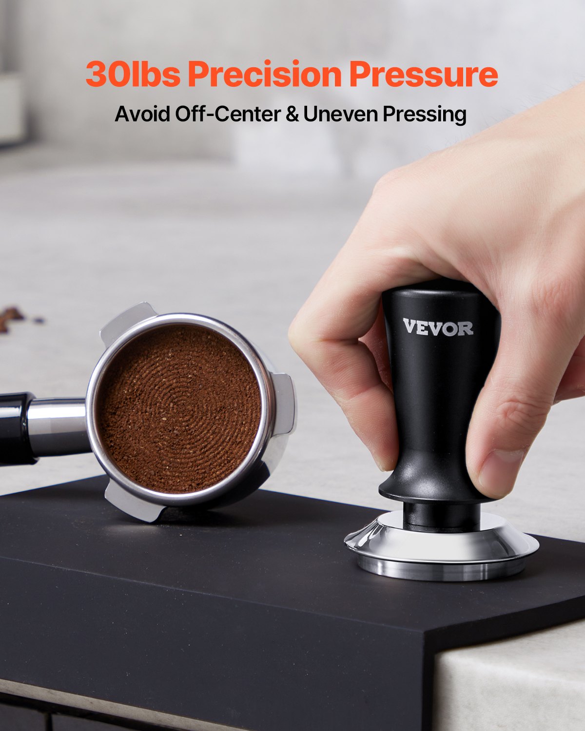 58mm Spring Loaded Espresso Tamper with Non-Slip Grip and 30 lbs Pressure
