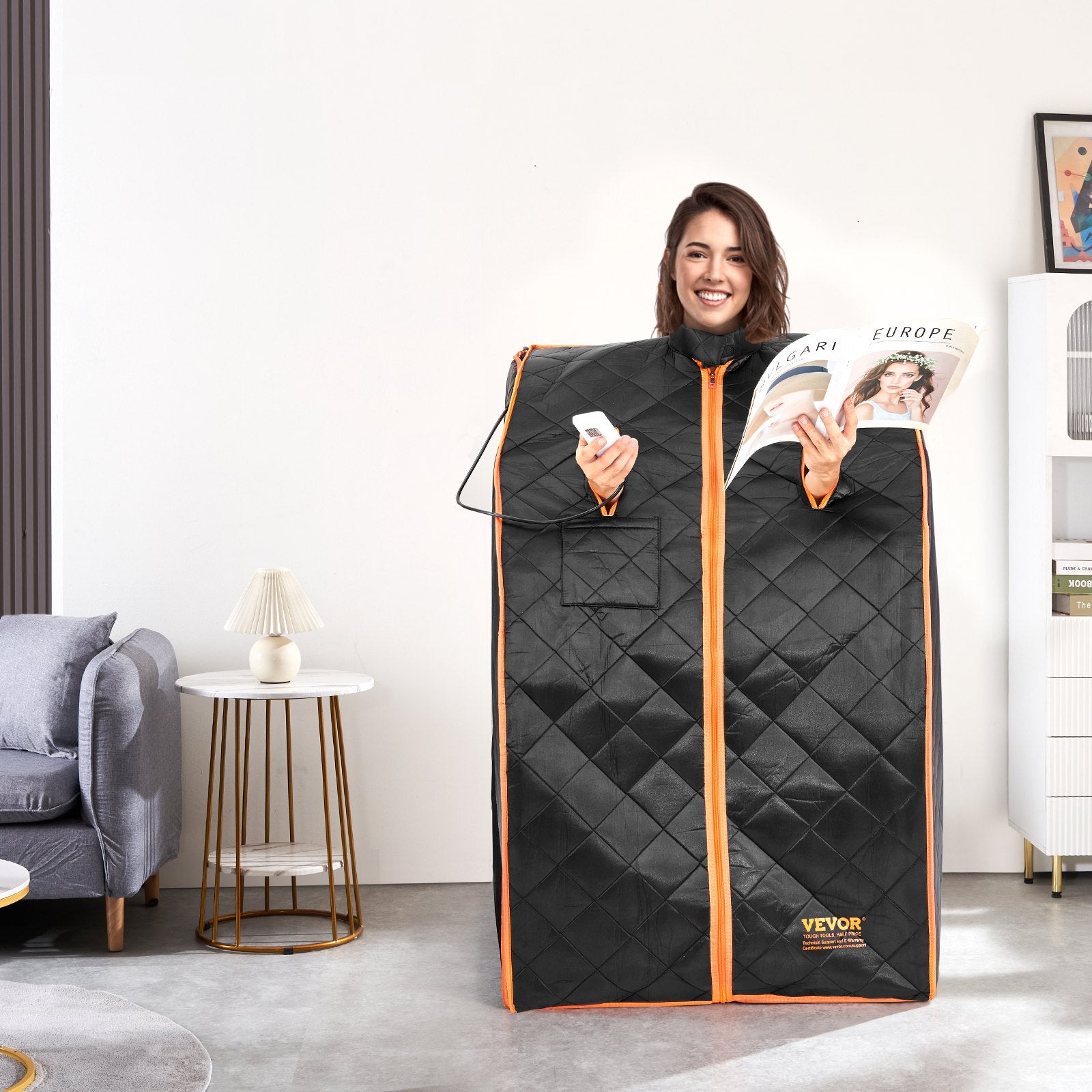 Portable Sauna Tent 1050W Personal Infrared Home Spa with Remote and Chair