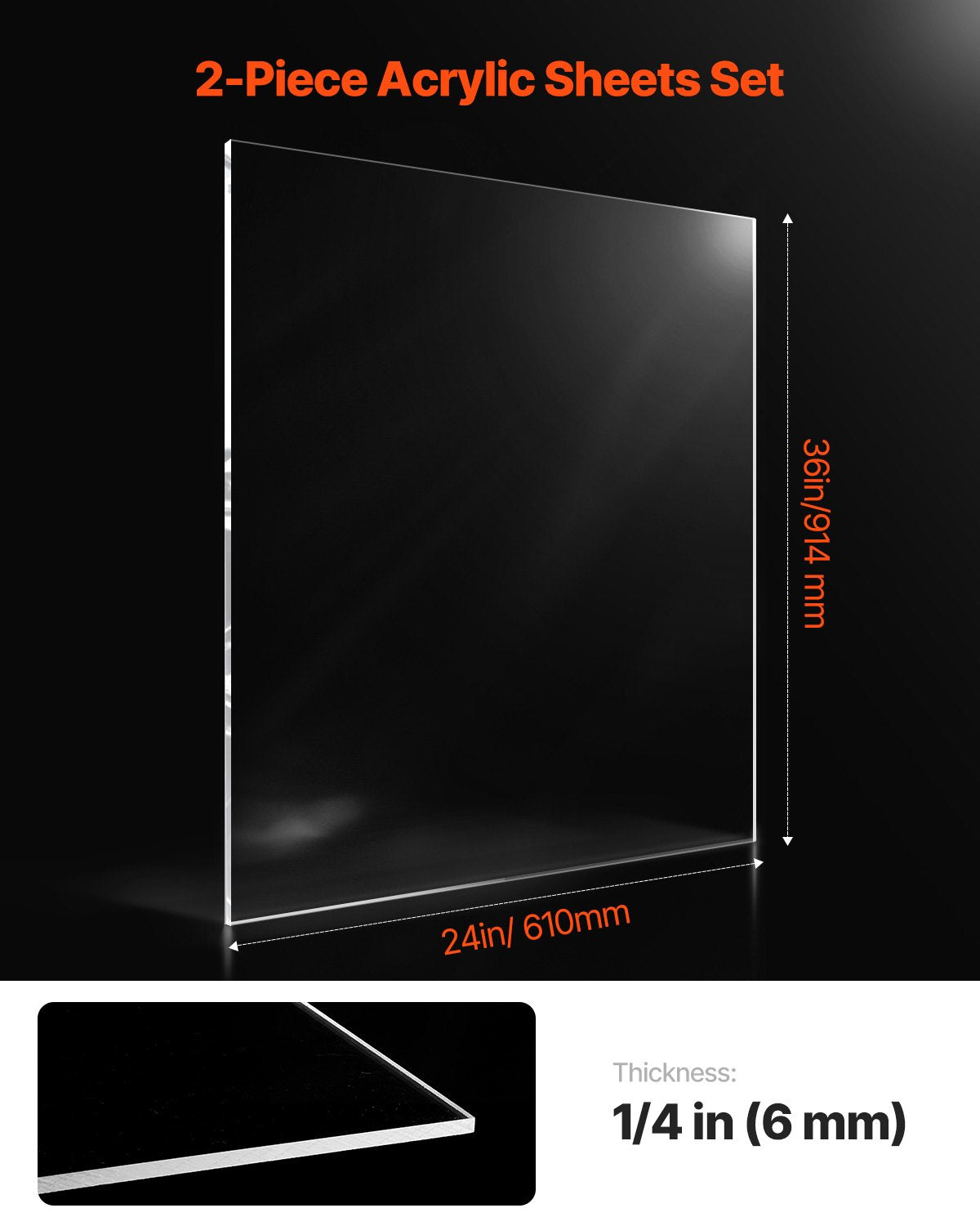 Clear Cast Acrylic Sheet Craft Panel Transparent DIY Display