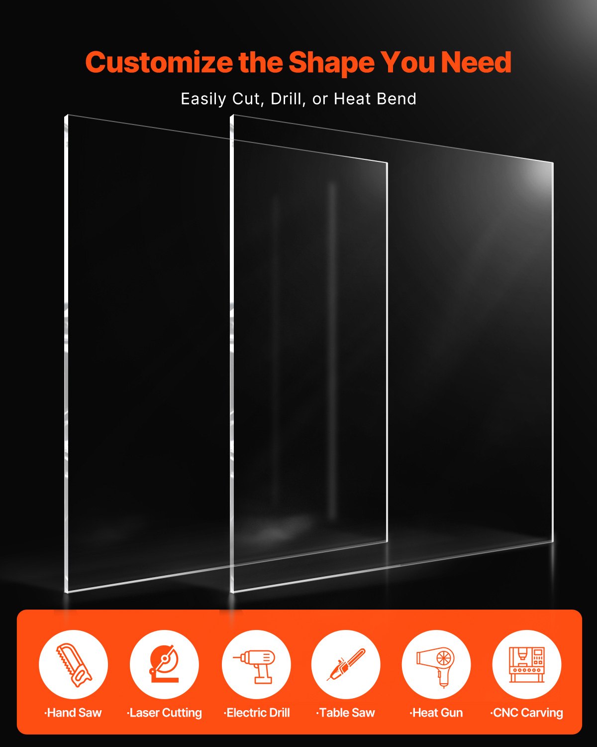 Clear Cast Acrylic Sheet Craft Panel Transparent DIY Display