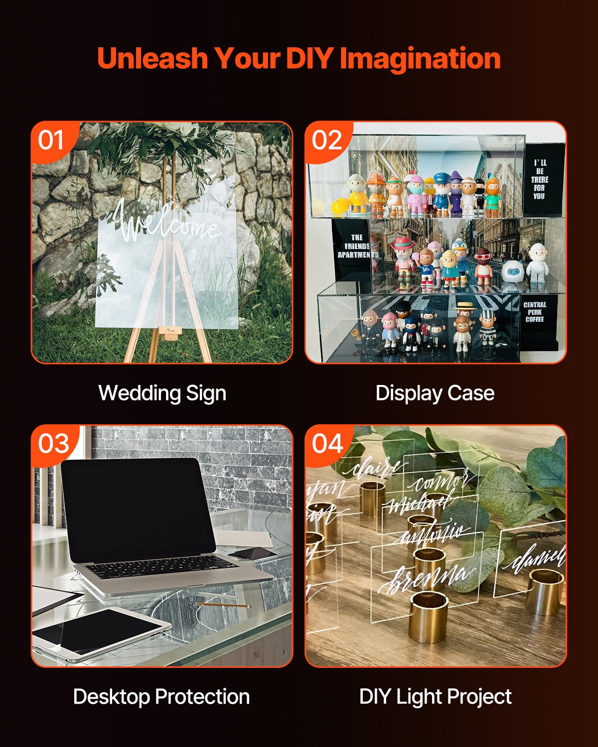 Clear Cast Acrylic Sheet Craft Panel Transparent DIY Display