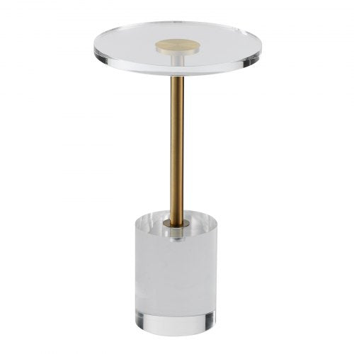 VEVOR Clear Acrylic Round End/Side Table 11.9 x 11.9 inch for Living Room