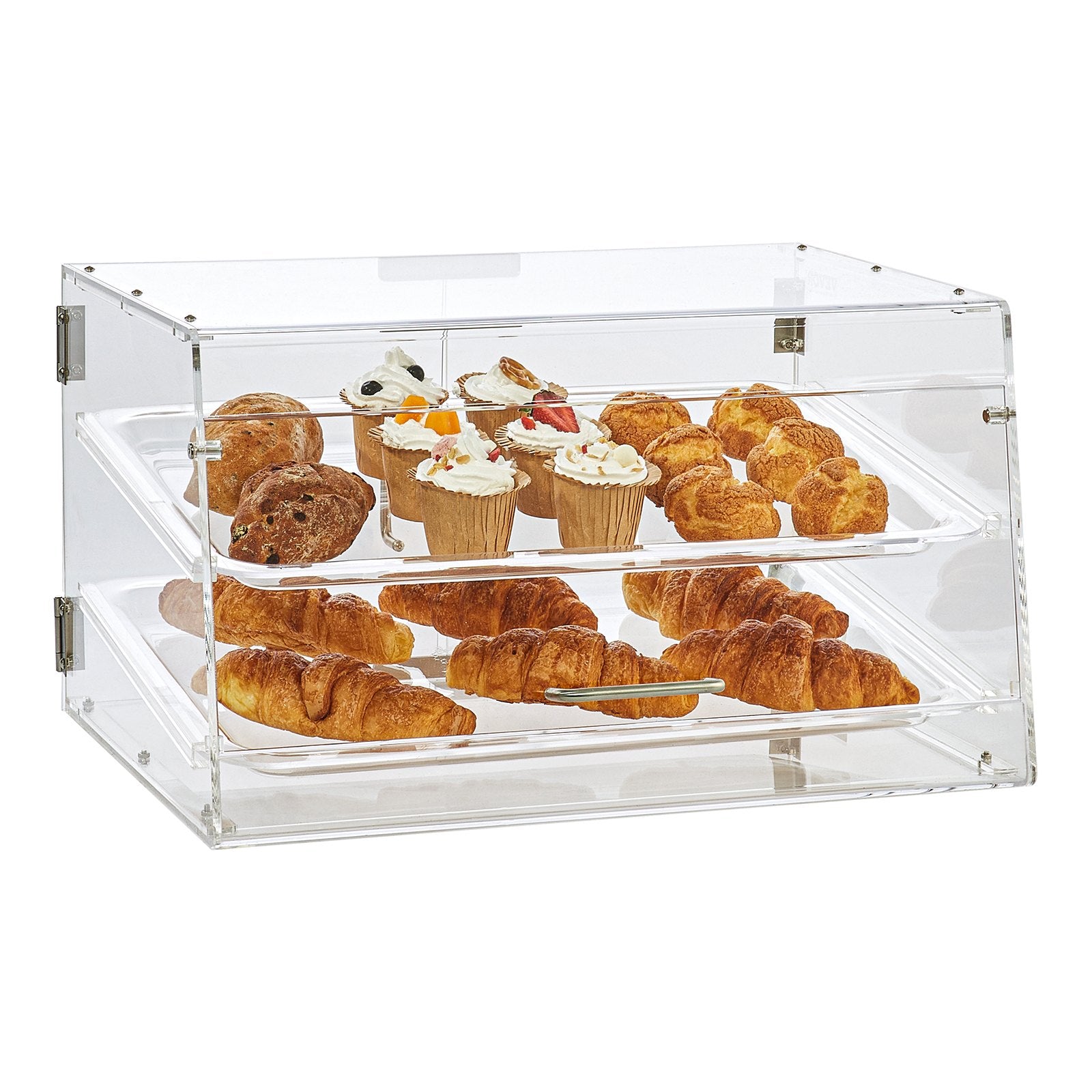 Pastry Display Case 2-Tier Commercial Countertop Acrylic with Rear Door