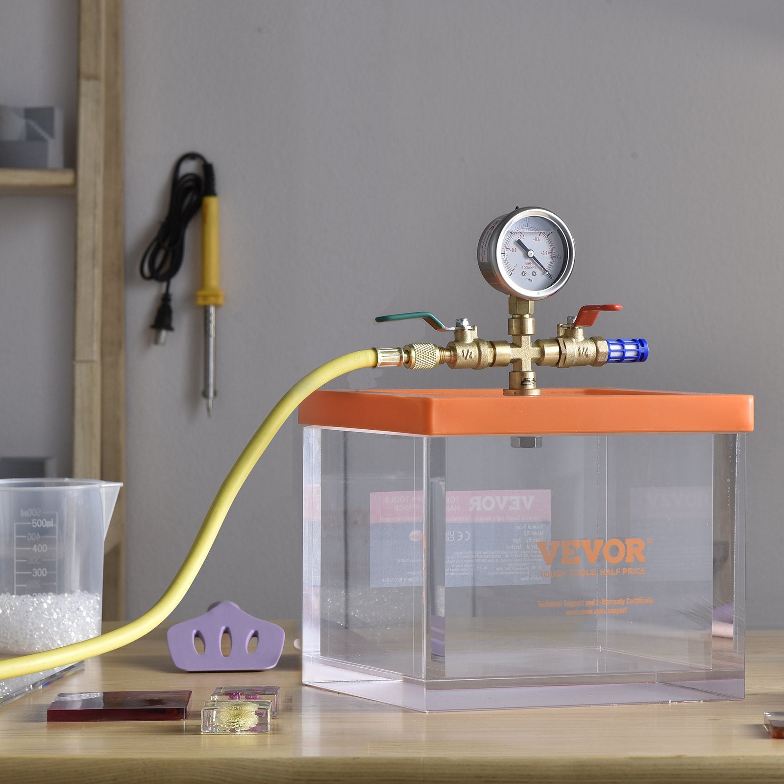 Transparent 2 Gallon Acrylic Vacuum Degassing Chamber for Resin Silica Gel