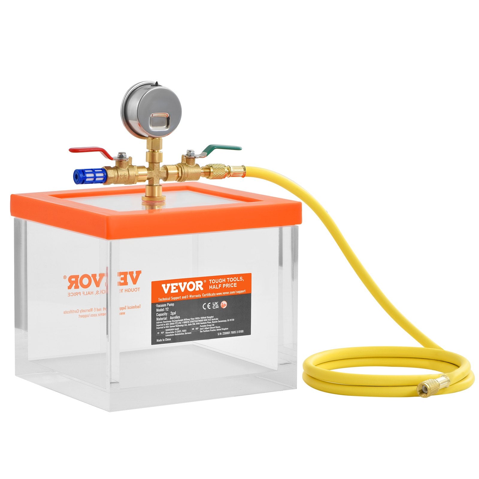 Transparent 2 Gallon Acrylic Vacuum Degassing Chamber for Resin Silica Gel