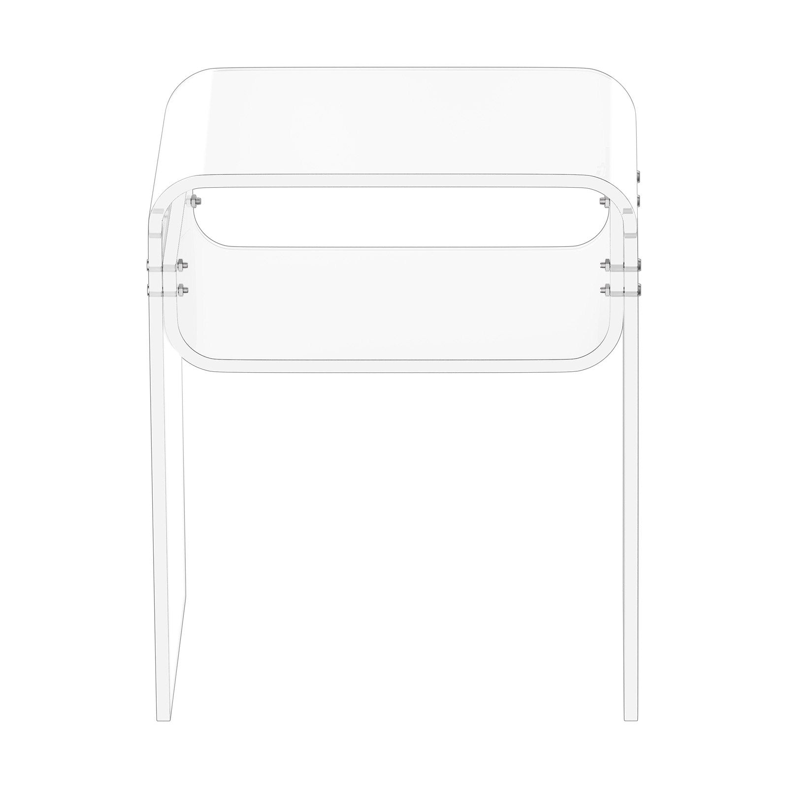 Acrylic Side Table, 2-Tier Clear Bedside Table with Storage Shelf, 30x40x50cm