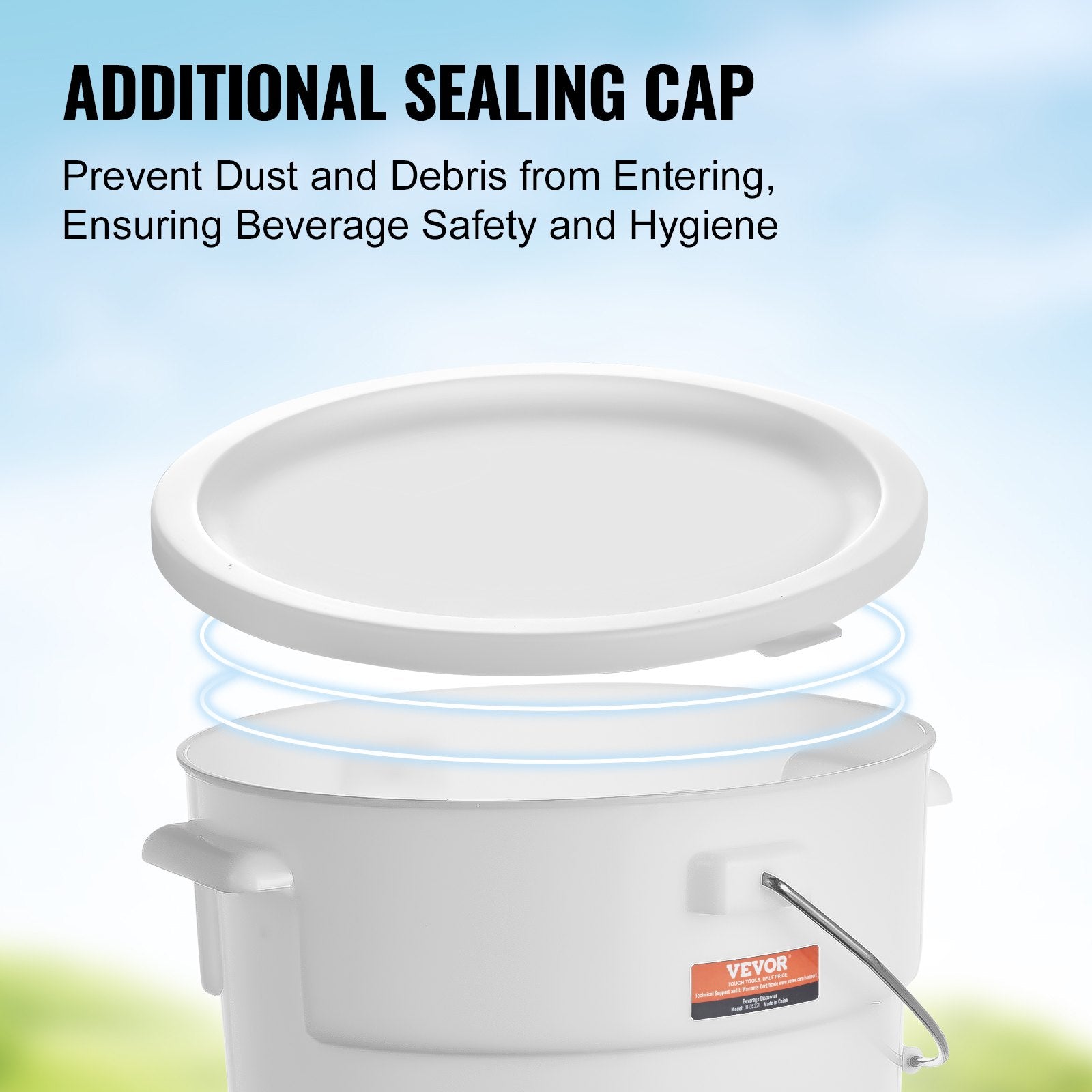 Beverage Dispenser 5 Gallon Plastic with Spigot and Lid for Parties