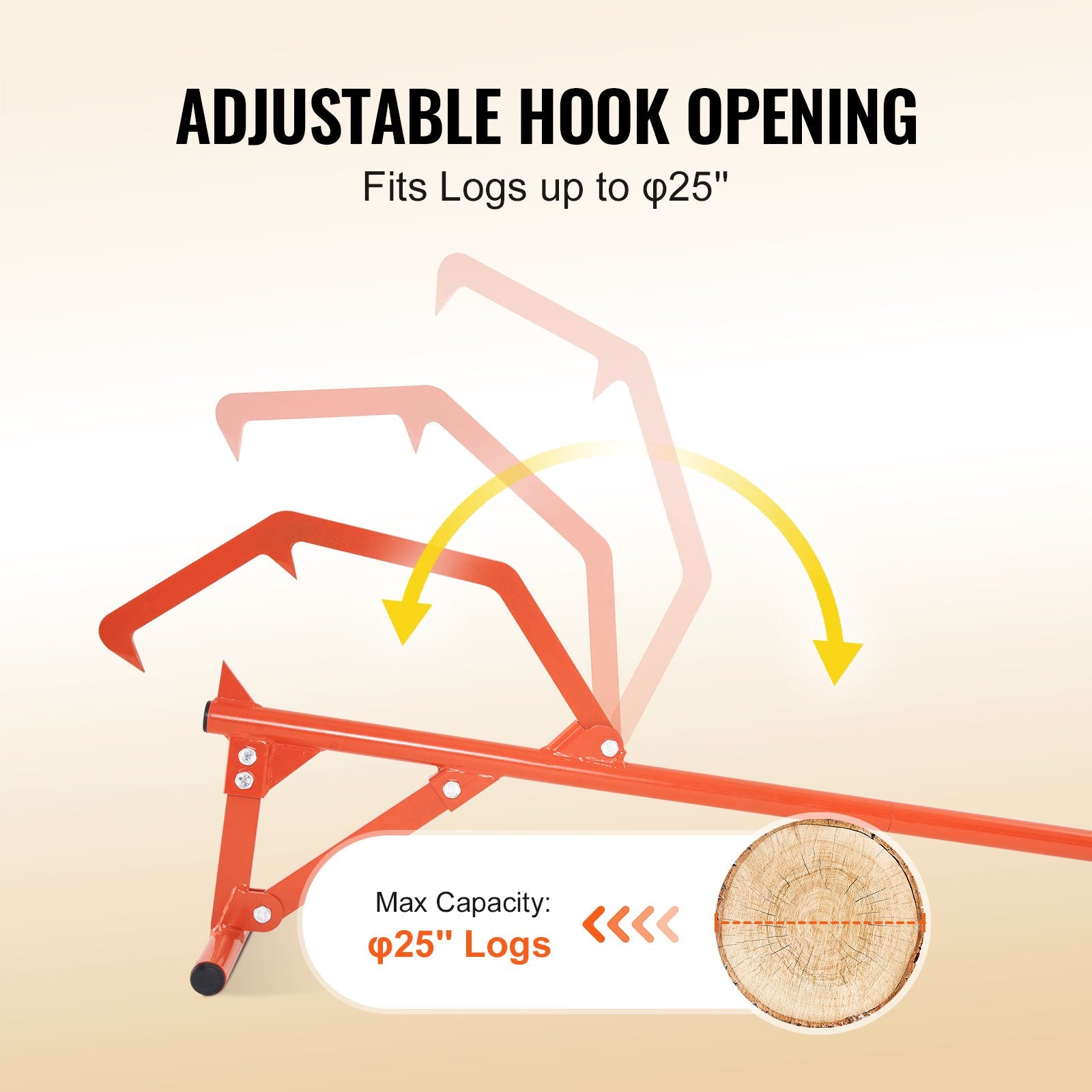 Timberjack 46.5 in Heavy Duty Steel Log Roller Lifter with Adjustable Cant Hook