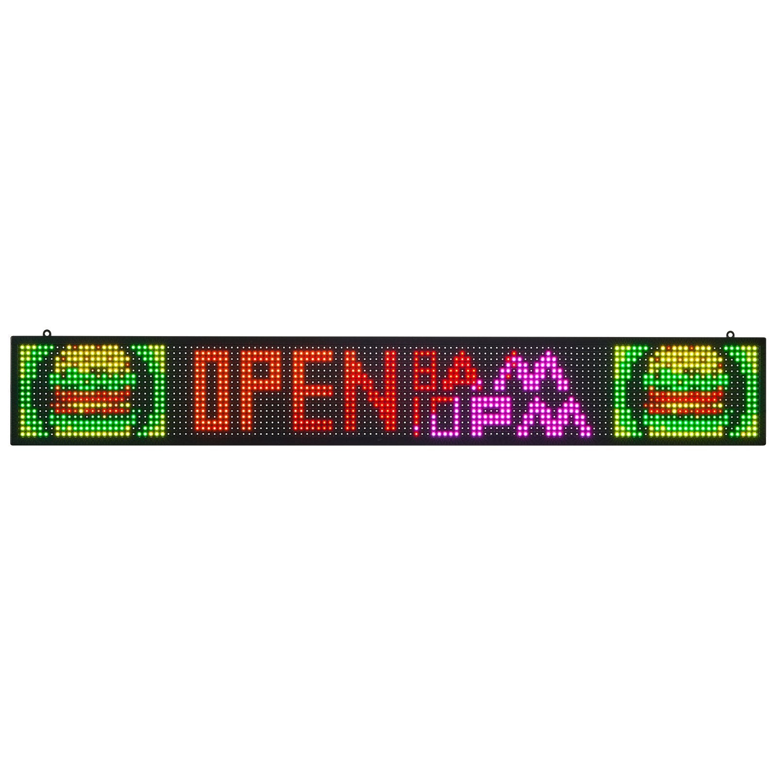 Programmable LED Sign P10 Full Color Flexible Digital Scrolling Board 52x8"