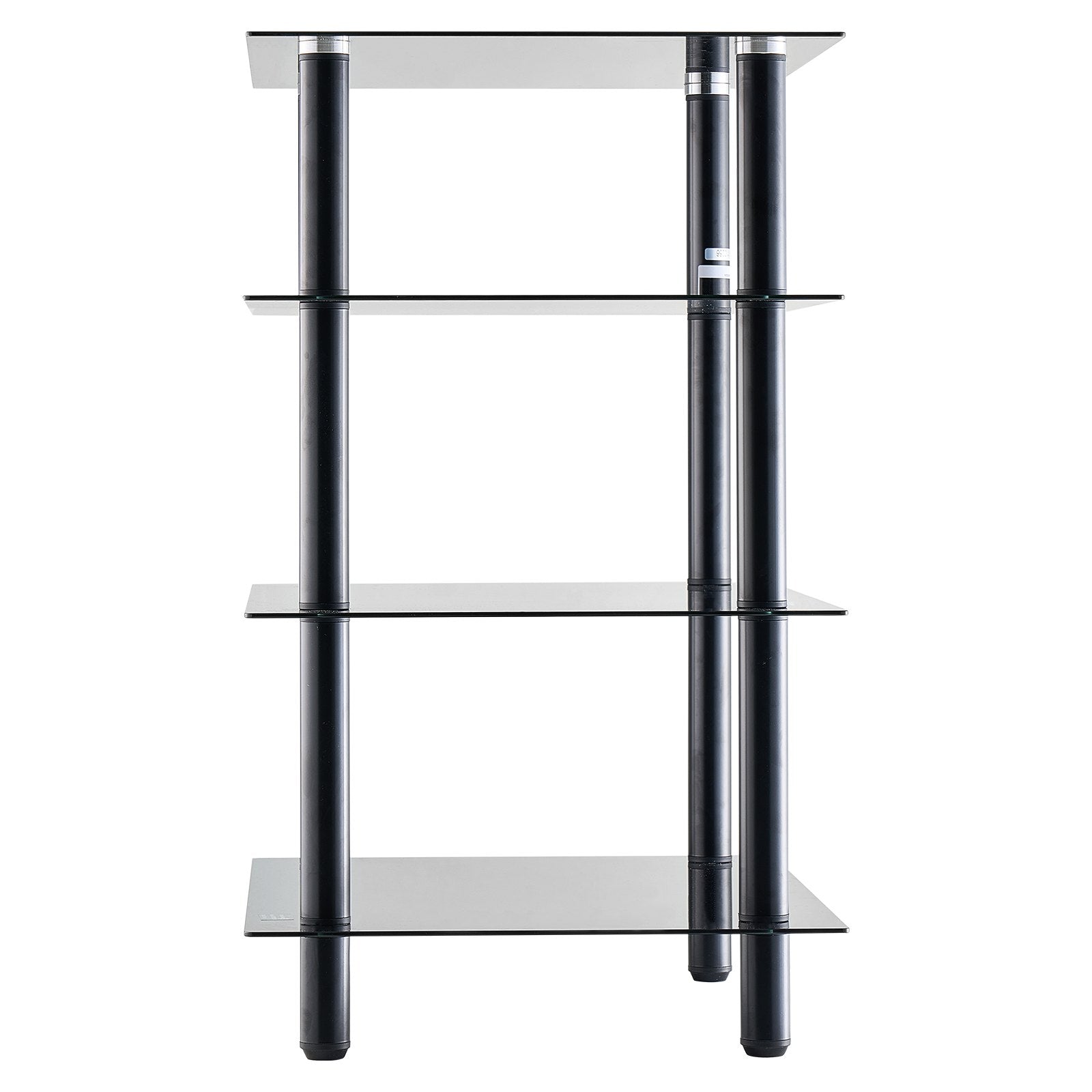 4-Tier AV Media Stand Tempered Glass Shelves Storage Cabinet Gaming Room