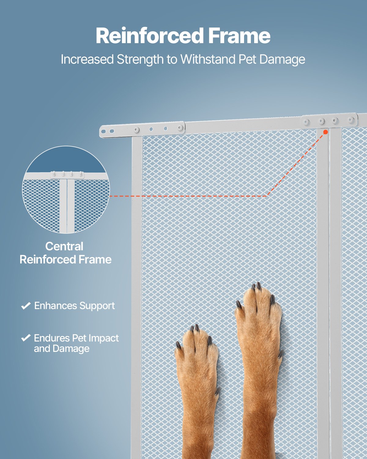 RV Screen Door Protector 800x723.9mm Aluminum Alloy Mesh Pet Protection White