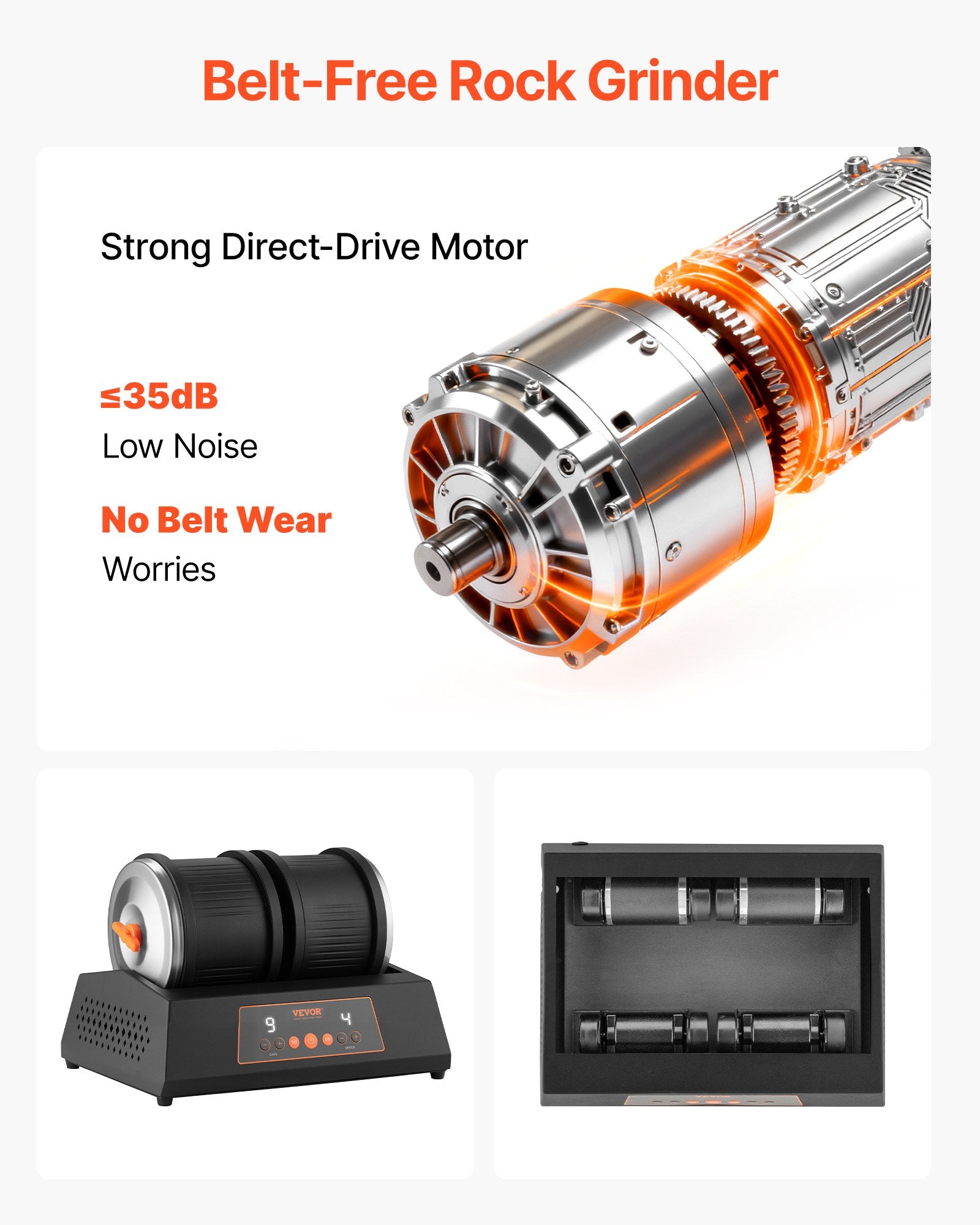 Rock Tumbler Kit 8lbs, 4Speed Double Barrel Polisher with 9-Day Timer for Stones