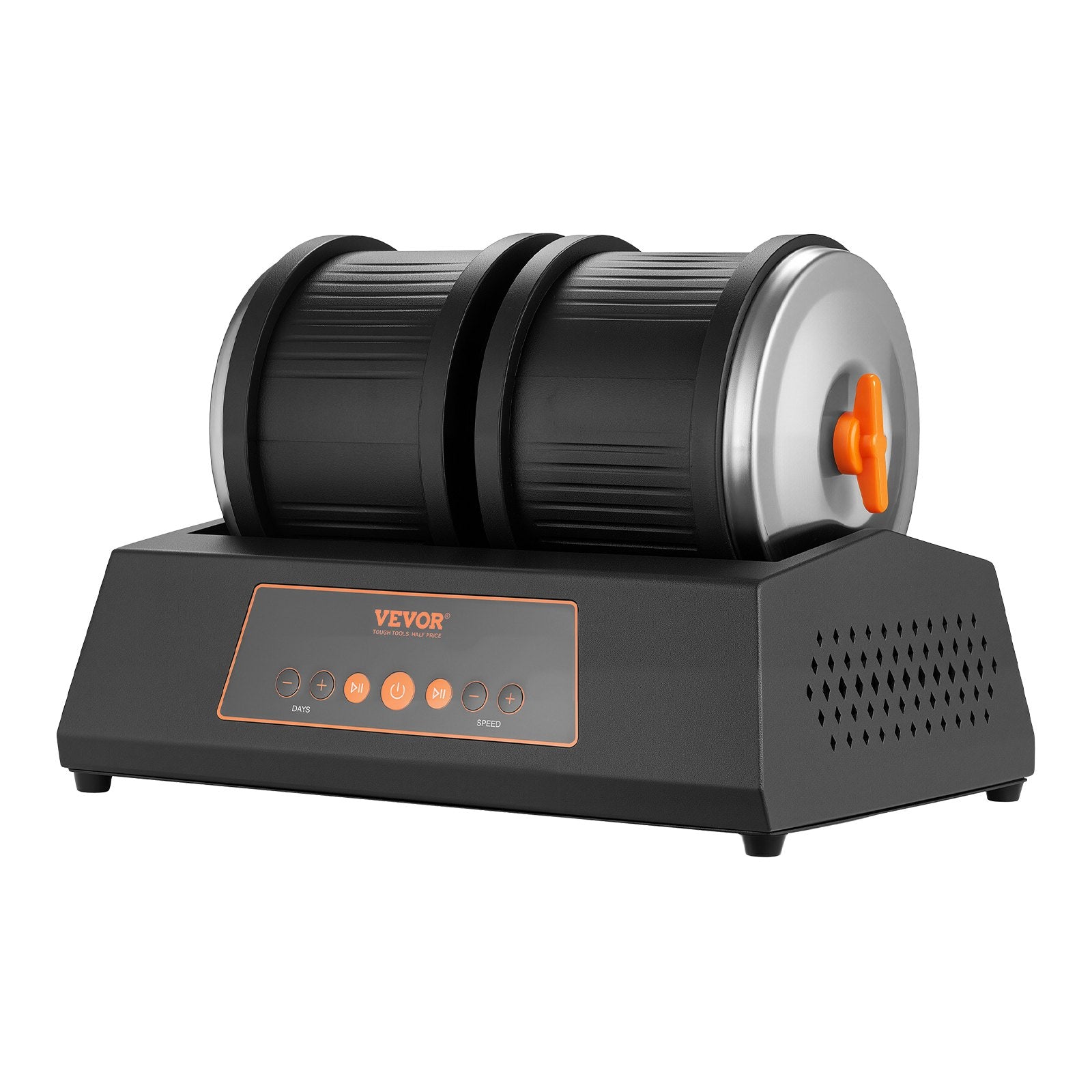 Rock Tumbler Kit 8lbs, 4Speed Double Barrel Polisher with 9-Day Timer for Stones