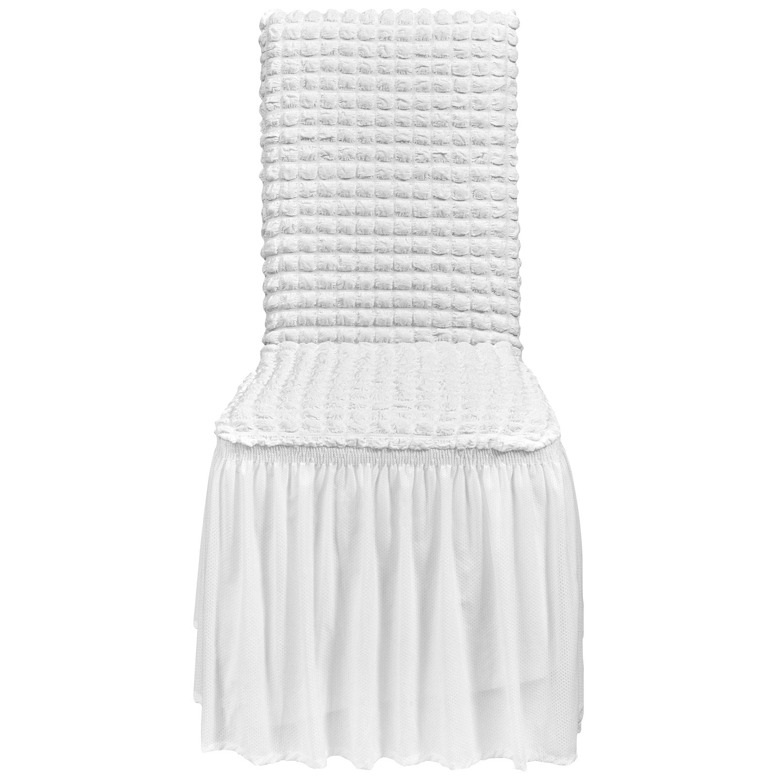 Chair Covers Folding Stretch Spandex with Skirt Universal Fitted 4PCS White